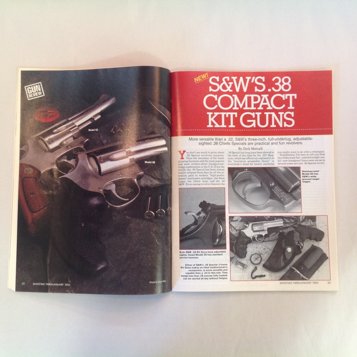 Vintage Jan 1992 Shooting Times .17 Rimfire Magnum Exclusive Report Bolt Rifle "Go Anywhere" Kit Guns