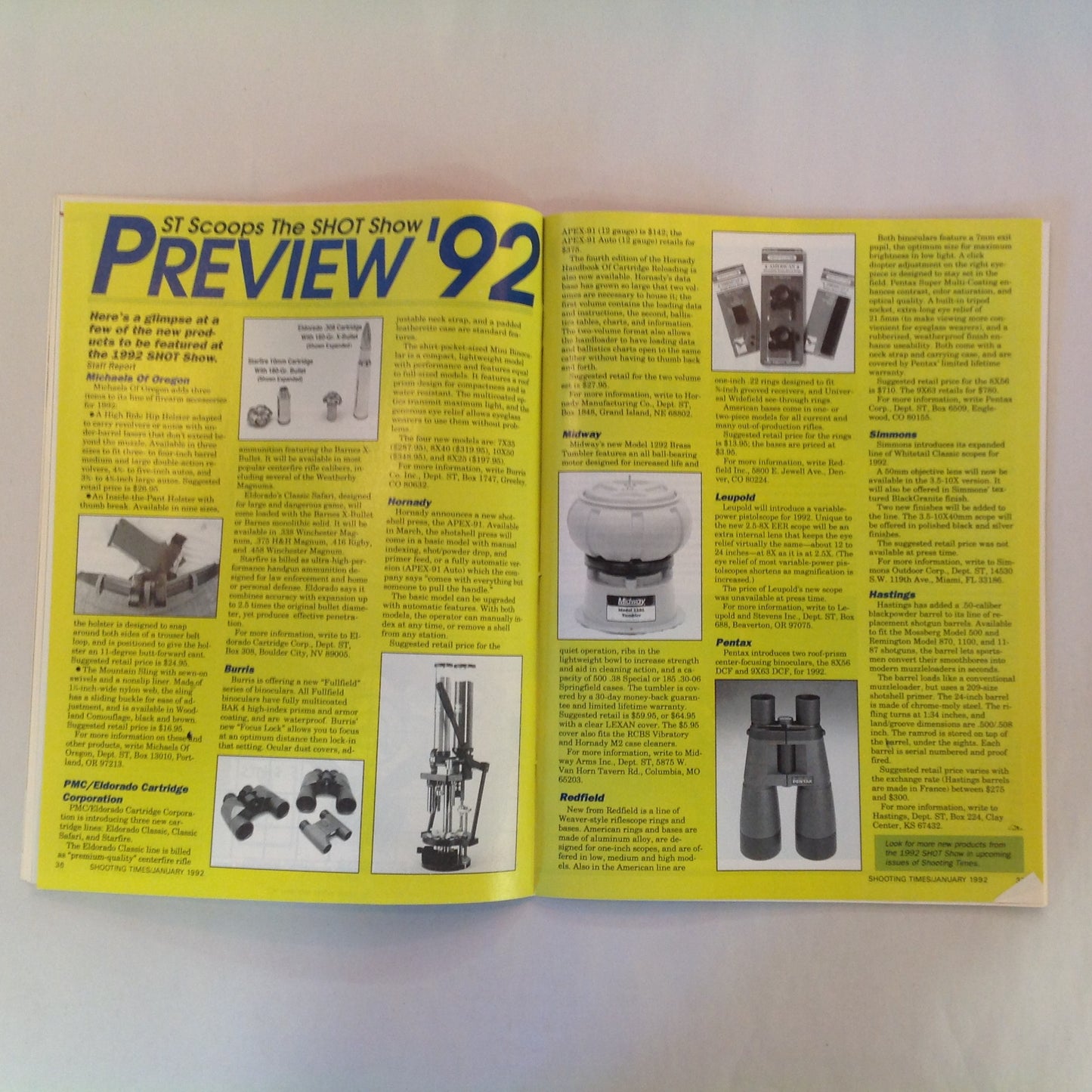 Vintage Jan 1992 Shooting Times .17 Rimfire Magnum Exclusive Report Bolt Rifle "Go Anywhere" Kit Guns