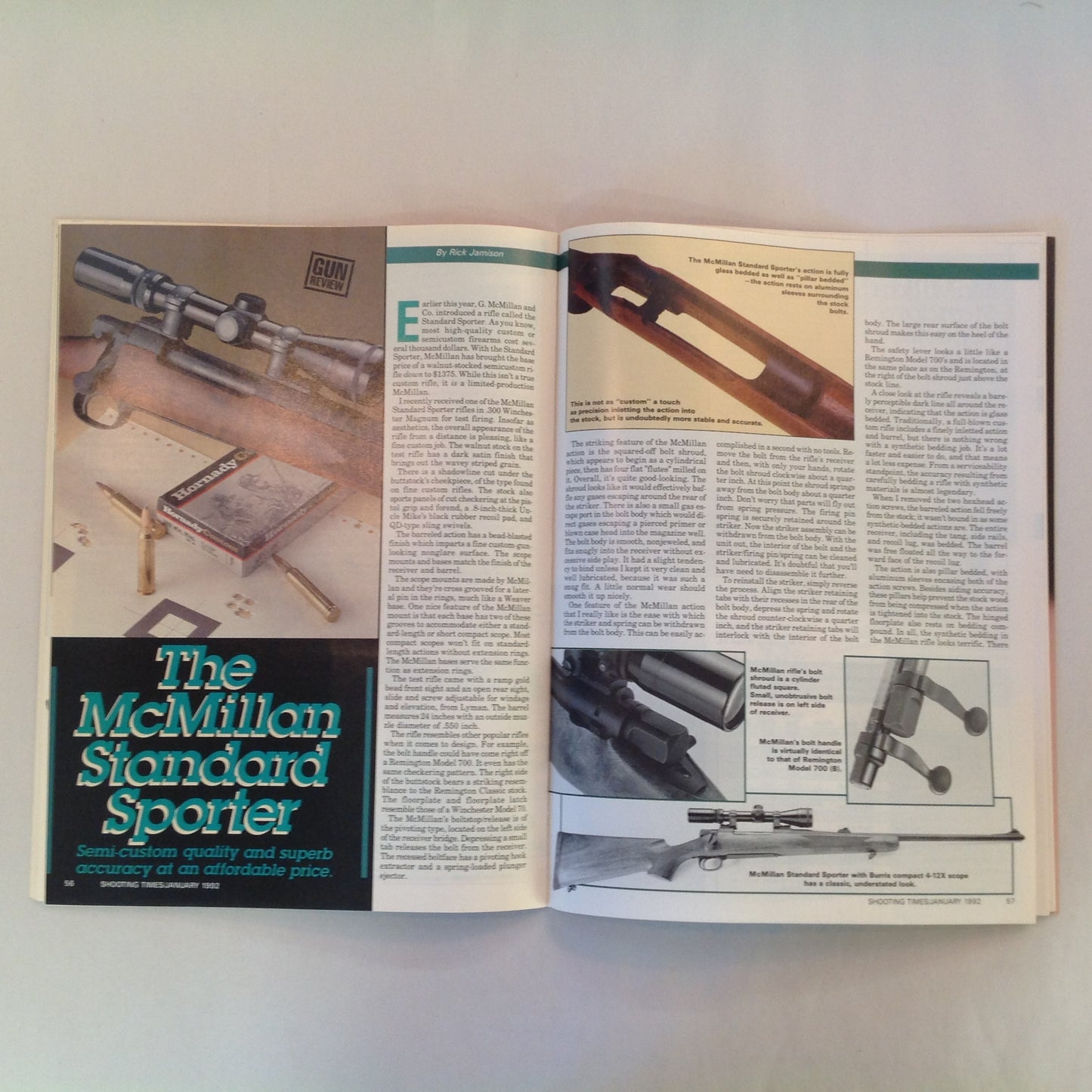 Vintage Jan 1992 Shooting Times .17 Rimfire Magnum Exclusive Report Bolt Rifle "Go Anywhere" Kit Guns