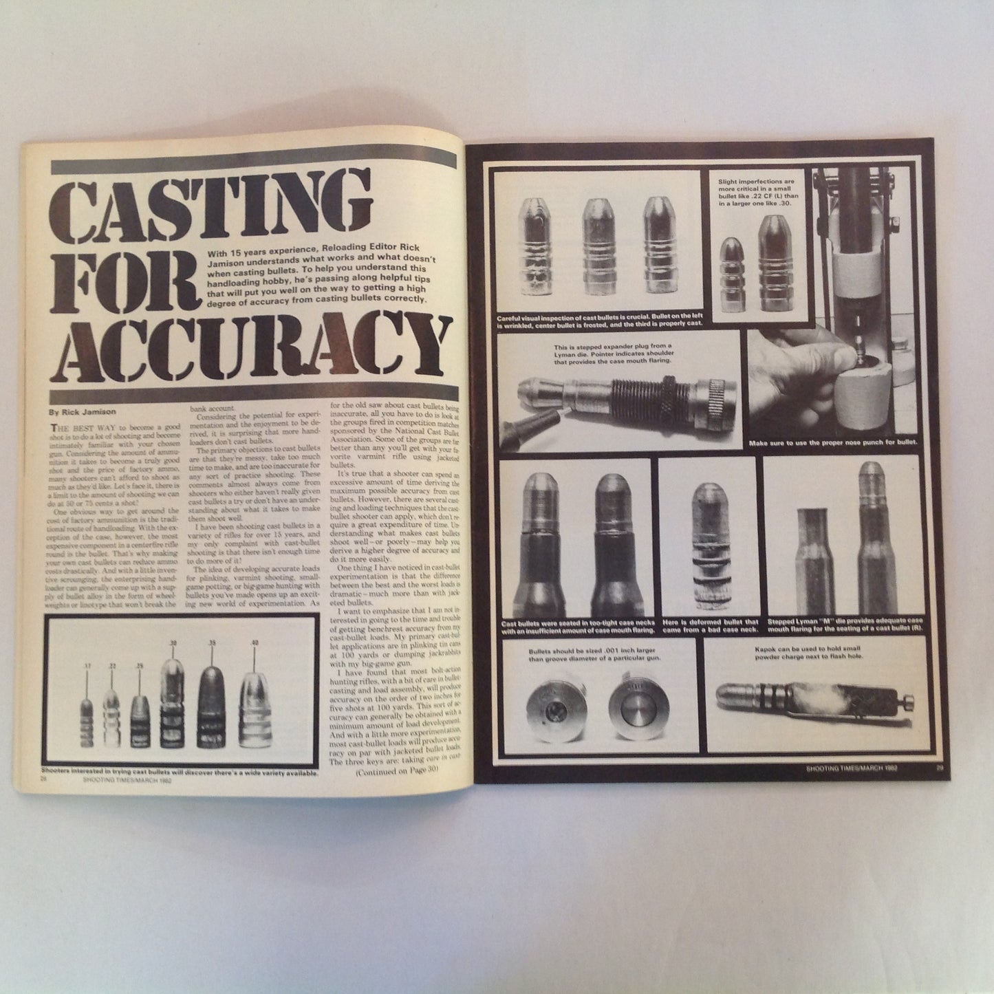 Vintage Mar 1982 Shooting Times Magazine Weaver's Stainless Scope Handloading Bonus: Casting Bullets Abilene Single Action Six Guns