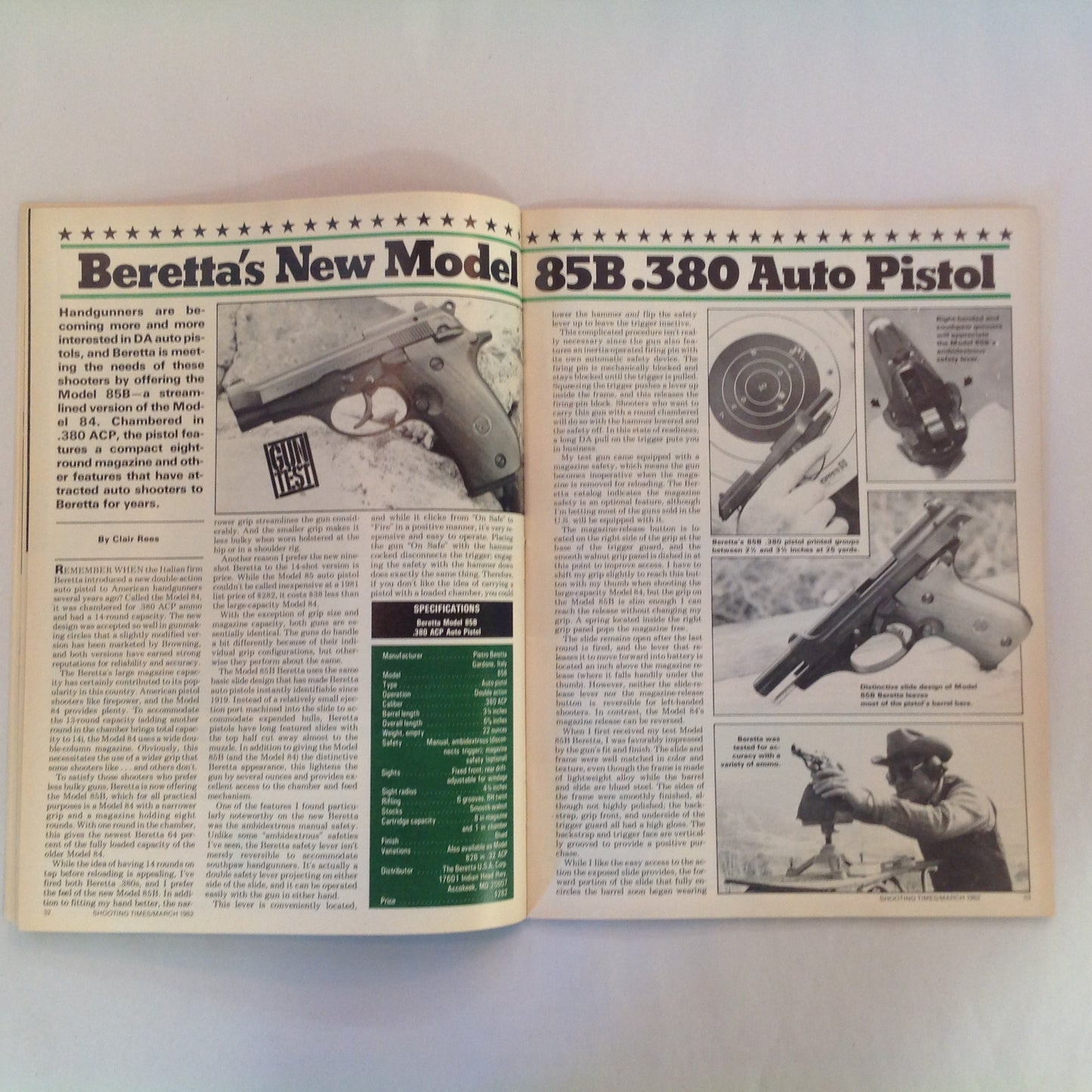 Vintage Mar 1982 Shooting Times Magazine Weaver's Stainless Scope Handloading Bonus: Casting Bullets Abilene Single Action Six Guns