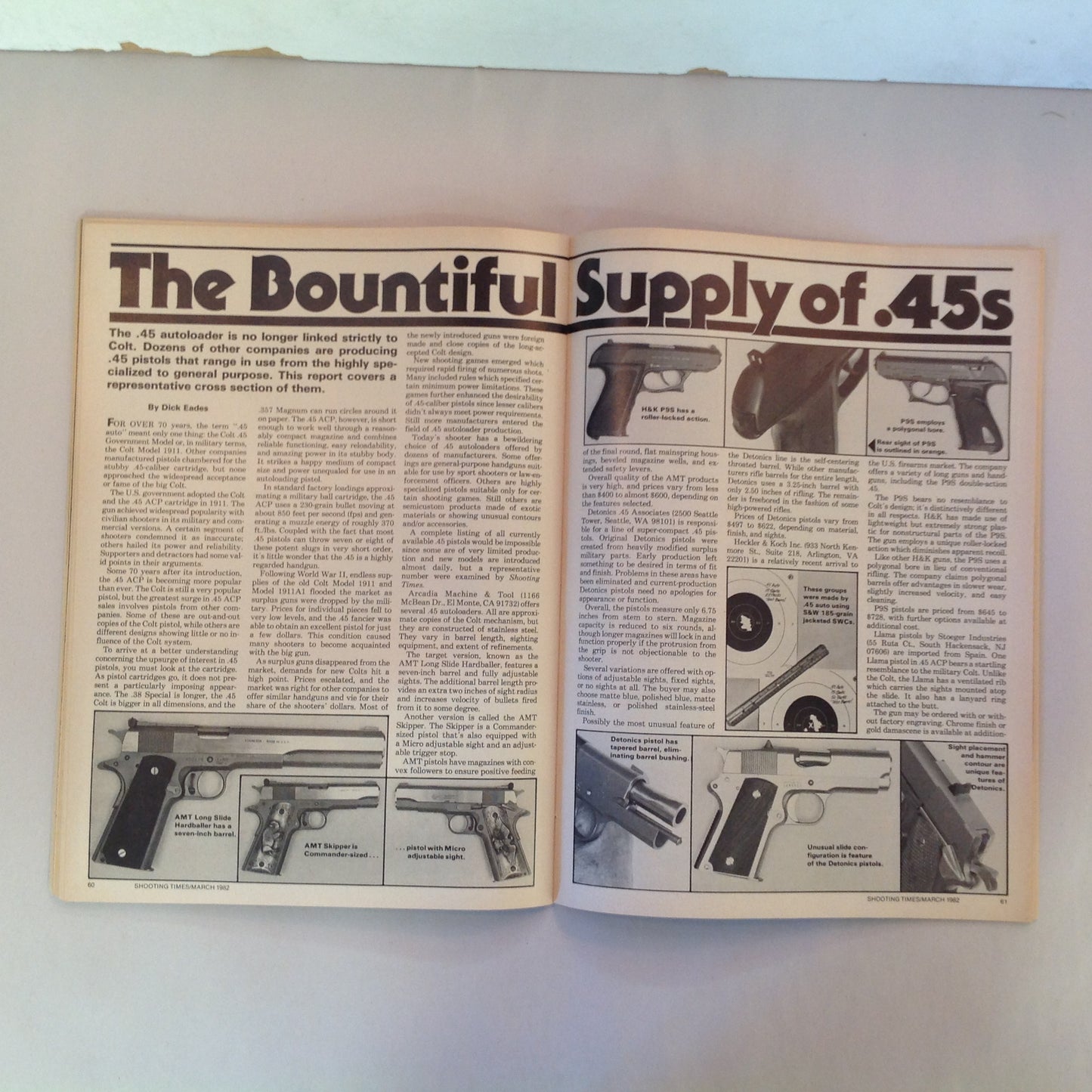 Vintage Mar 1982 Shooting Times Magazine Weaver's Stainless Scope Handloading Bonus: Casting Bullets Abilene Single Action Six Guns