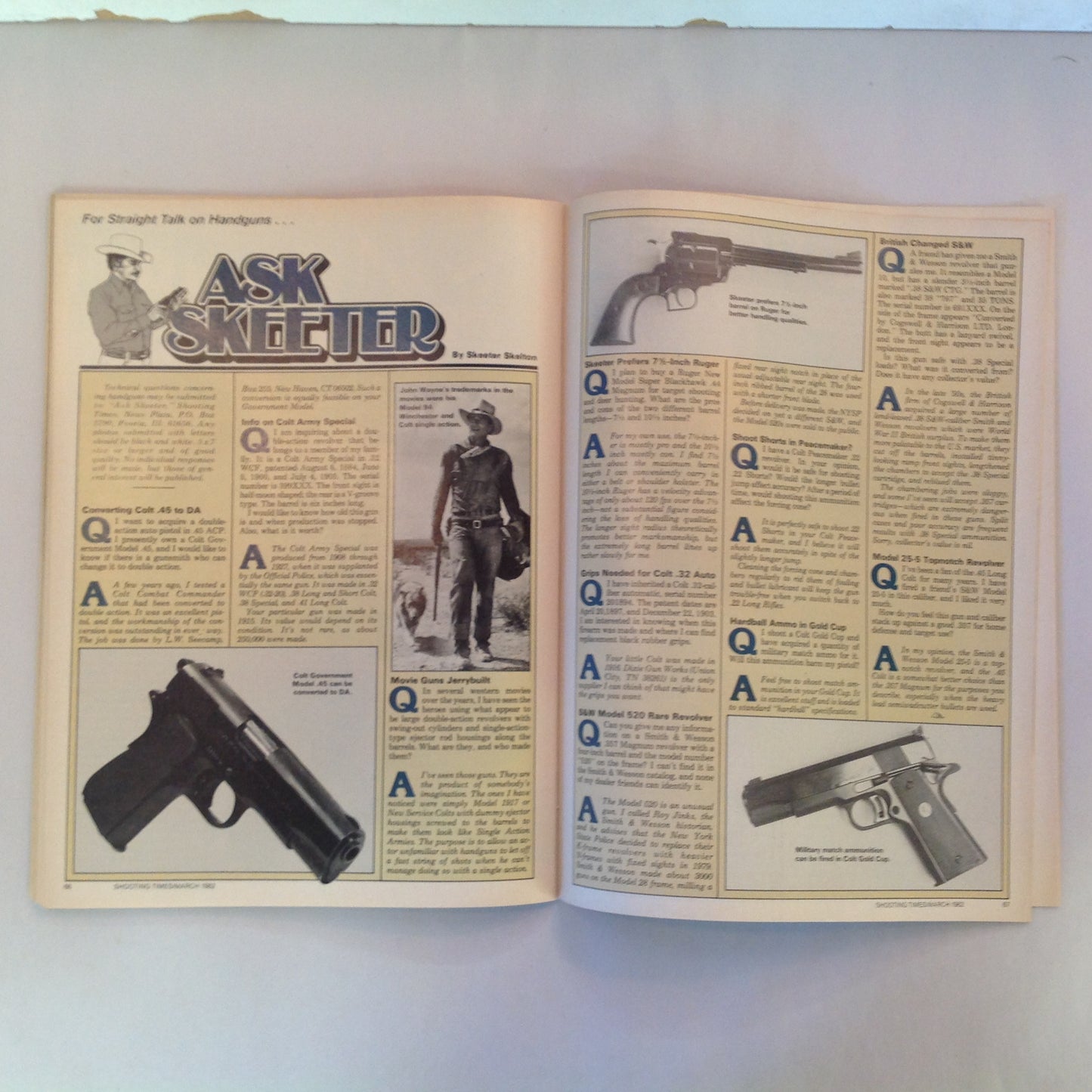 Vintage Mar 1982 Shooting Times Magazine Weaver's Stainless Scope Handloading Bonus: Casting Bullets Abilene Single Action Six Guns