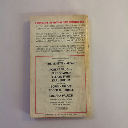 Vintage 1964 Mass Market Paperback The Venetian Affair Helen McInnes