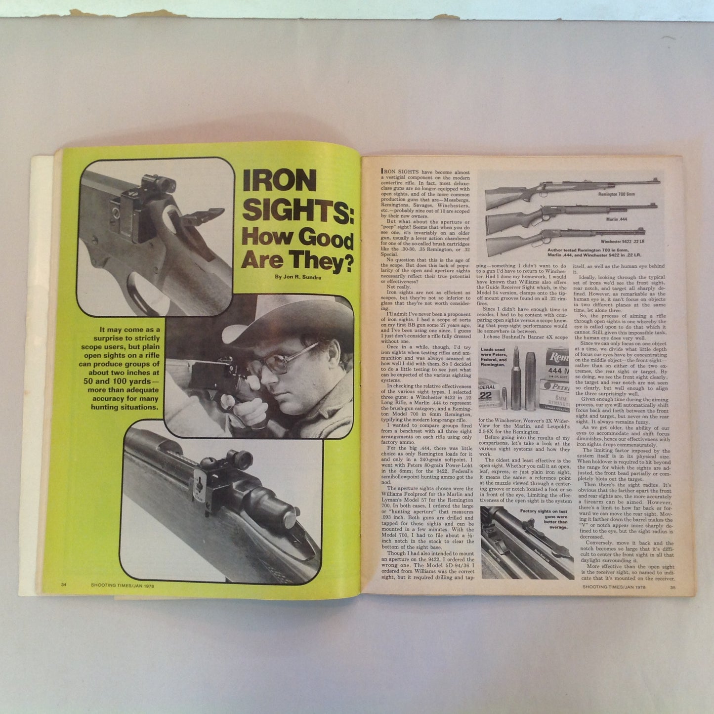 Vintage Jan 1978 Shooting Times Magazine Savage/Anschutz M1533 .222 Bolt-Action Carbine