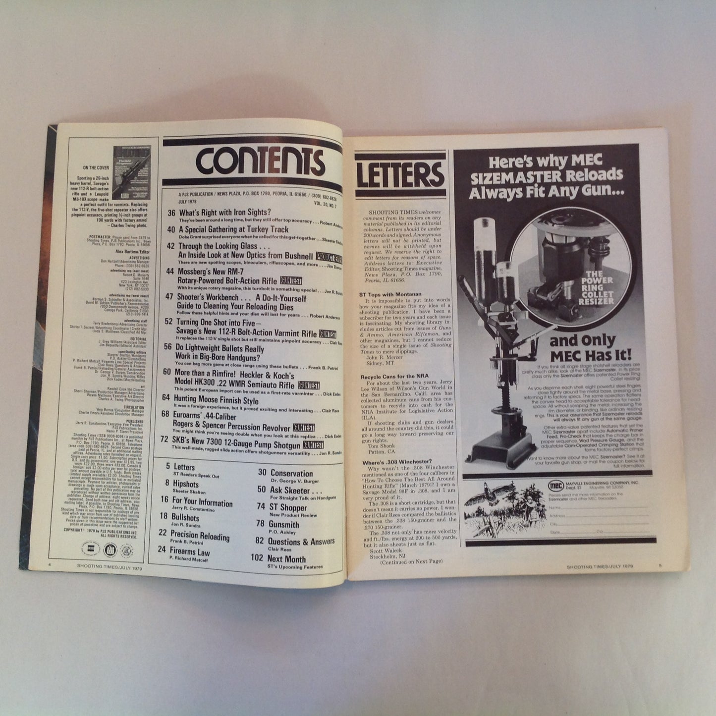 Vintage Jul 1979 Shooting Times Magazine Savage Model 112-R Varmint Rifle Mossberg Rotary-Powered Bolt Action
