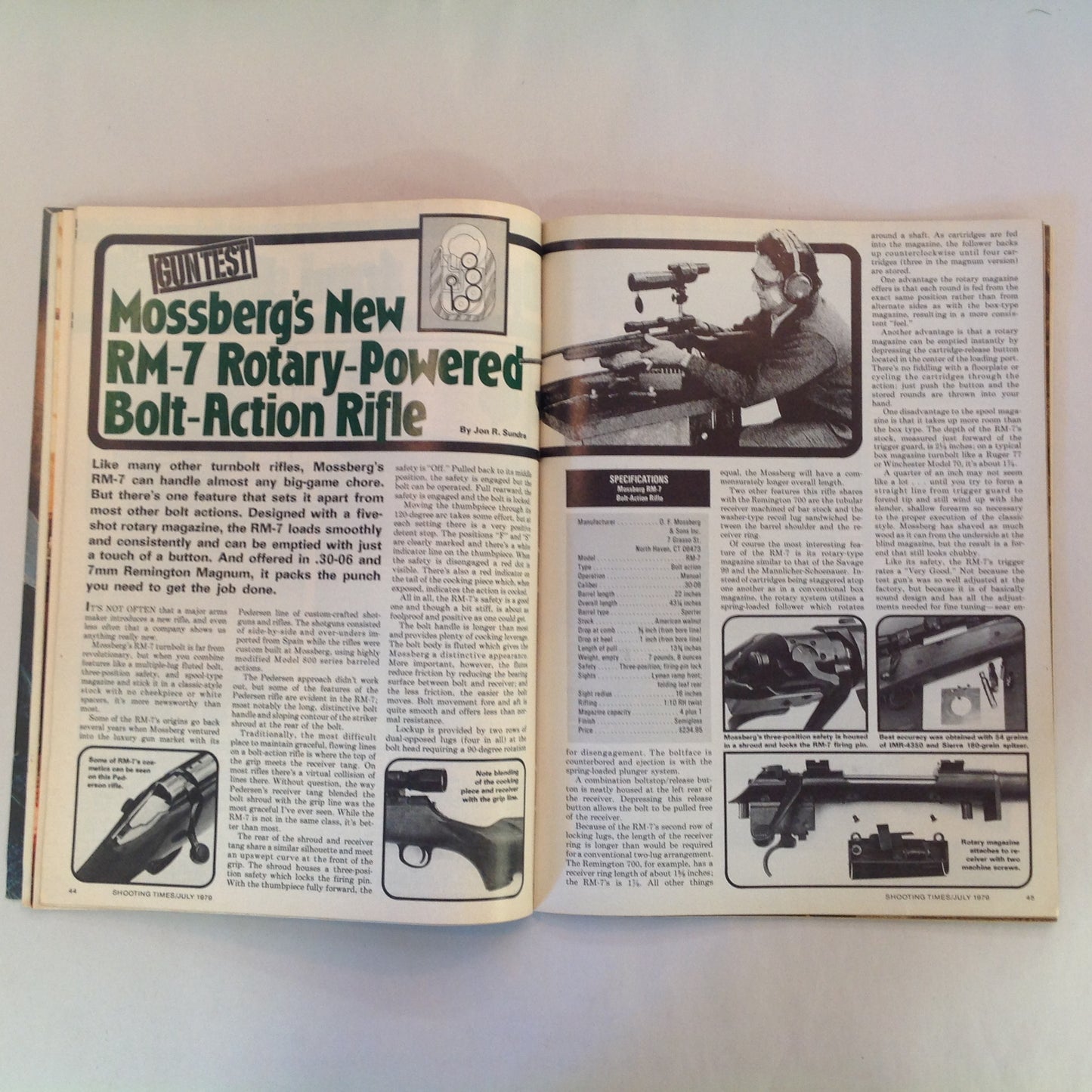 Vintage Jul 1979 Shooting Times Magazine Savage Model 112-R Varmint Rifle Mossberg Rotary-Powered Bolt Action