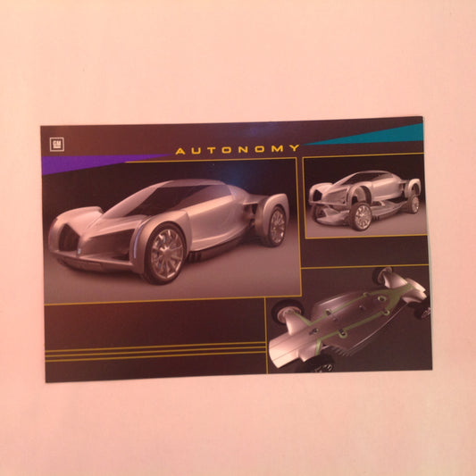 Vintage 2002 General Motors Concept Car Autonomy Color Flier Specs Profiles Auto