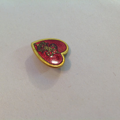 Vintage Small Enamel Heart-Shaped Boy Scouts of America Pin Be Prepared Eagle Fleur-de-Lis