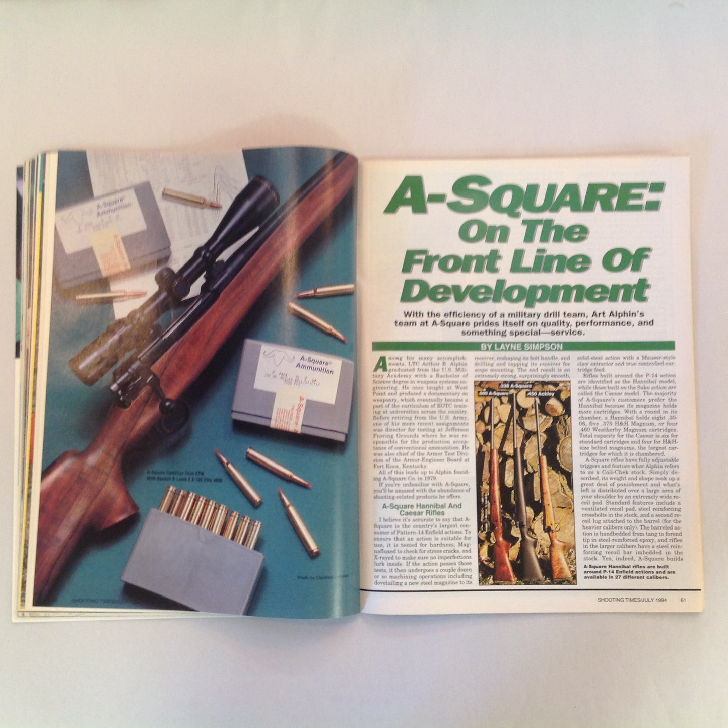 Vintage Jul 1994 Shooting Times Magazine Beretta's 9mm Marches On Guns of the Old West .270 .280 .30-06
