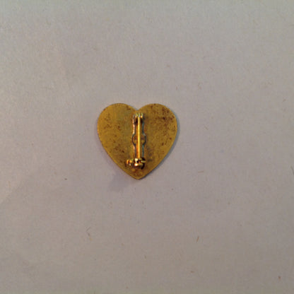 Vintage Small Enamel Heart-Shaped Boy Scouts of America Pin Be Prepared Eagle Fleur-de-Lis