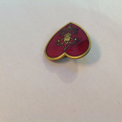 Vintage Small Enamel Heart-Shaped Boy Scouts of America Pin Be Prepared Eagle Fleur-de-Lis