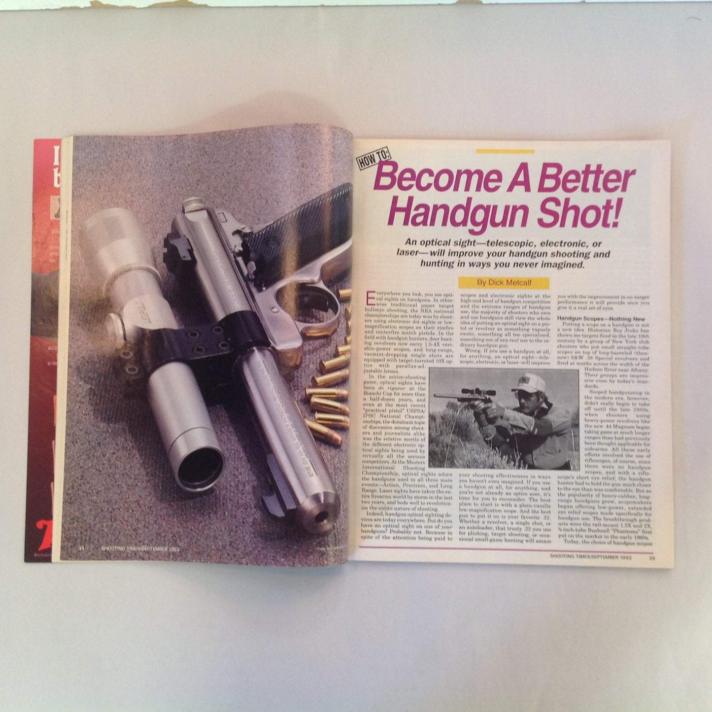 Vintage Sep 1992 Shooting Times Magazine .41 Magnum .22 Bolt Vs Auto .358 Shooting Times Alaskan Special Report: Handgun Hunting Holsters