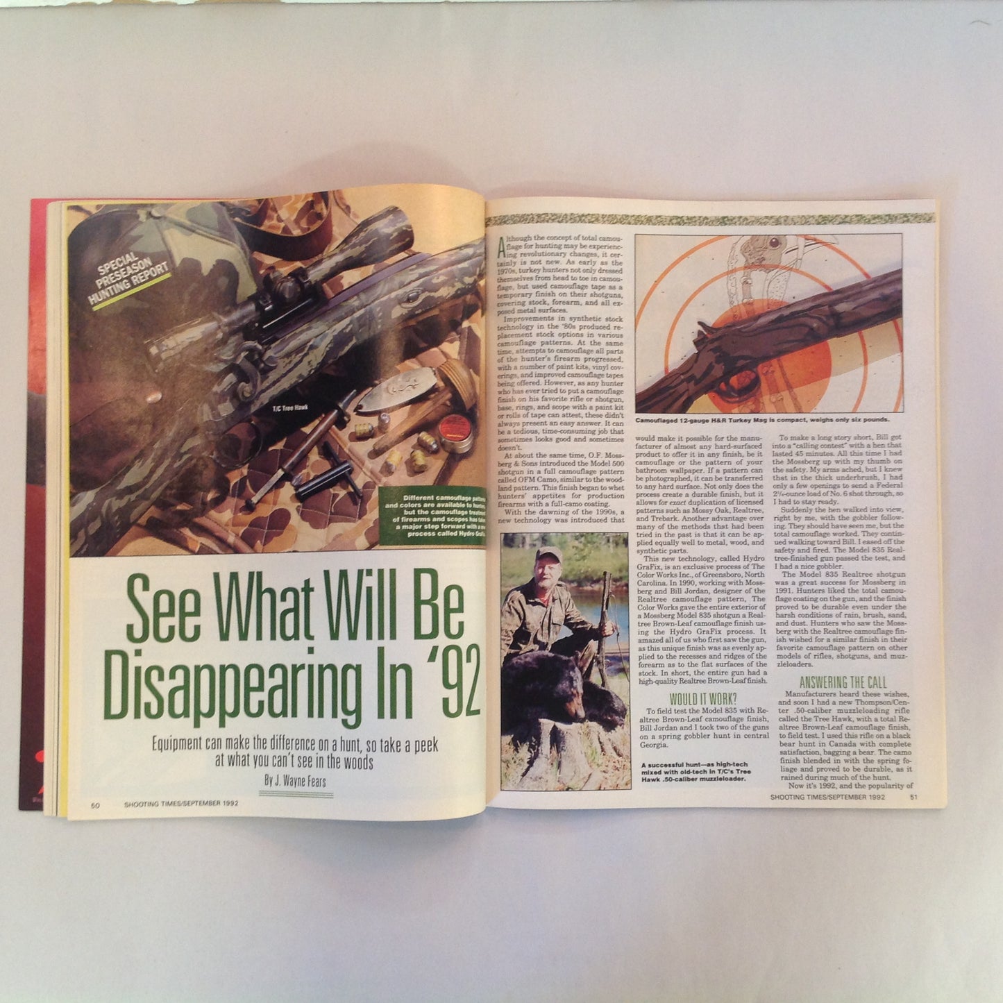 Vintage Sep 1992 Shooting Times Magazine .41 Magnum .22 Bolt Vs Auto .358 Shooting Times Alaskan Special Report: Handgun Hunting Holsters