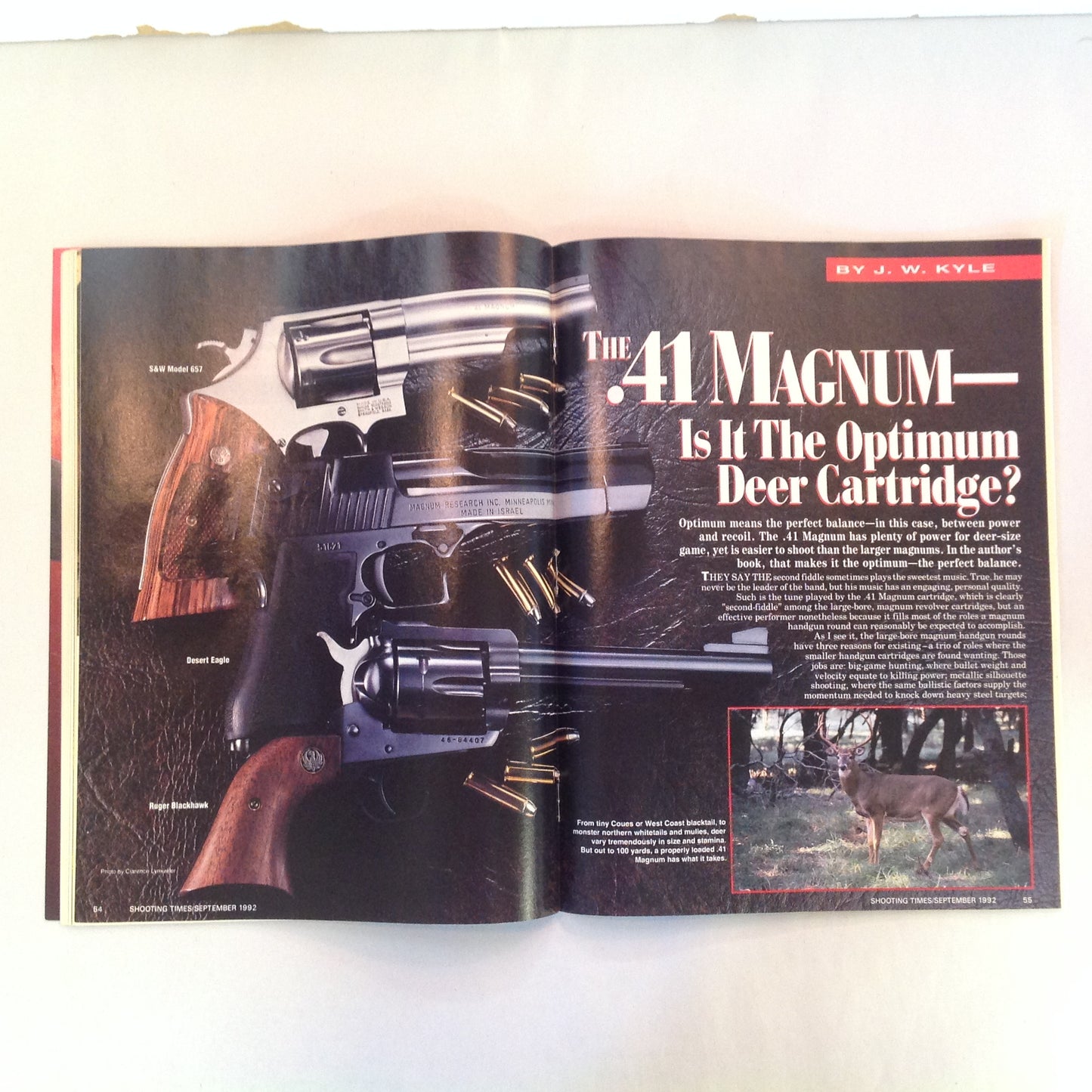 Vintage Sep 1992 Shooting Times Magazine .41 Magnum .22 Bolt Vs Auto .358 Shooting Times Alaskan Special Report: Handgun Hunting Holsters