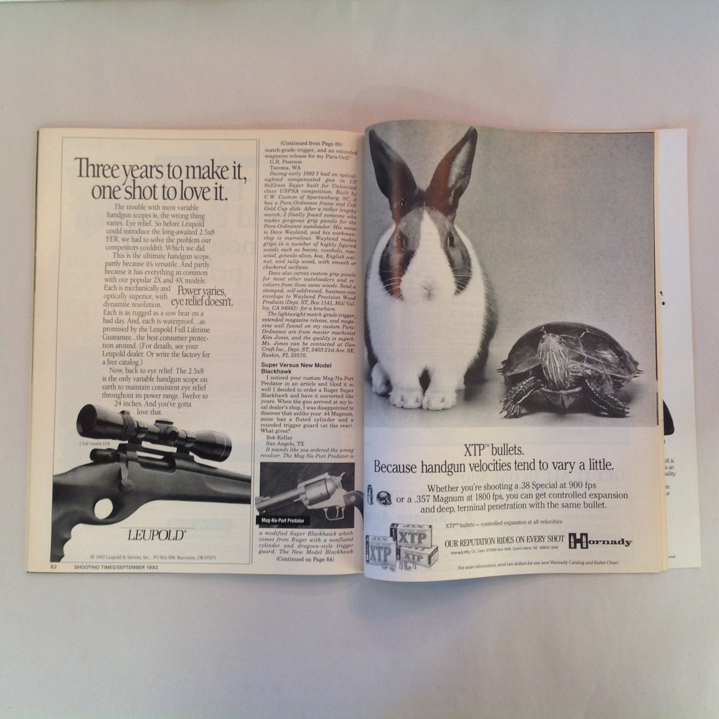 Vintage Sep 1992 Shooting Times Magazine .41 Magnum .22 Bolt Vs Auto .358 Shooting Times Alaskan Special Report: Handgun Hunting Holsters