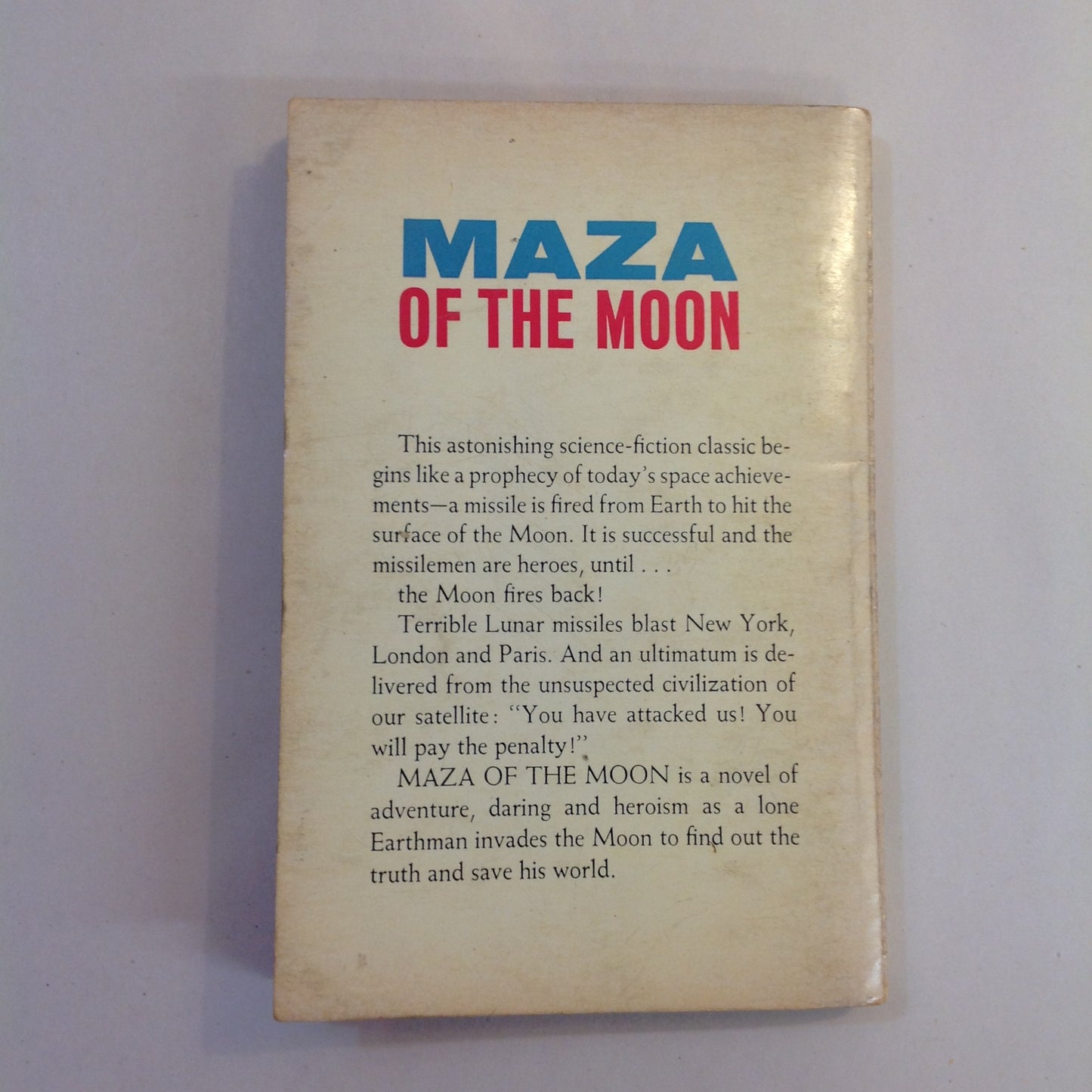 Vintage 1965 Mass Market Paperback Maza of the Moon Otis Adelbert Kline First ACE