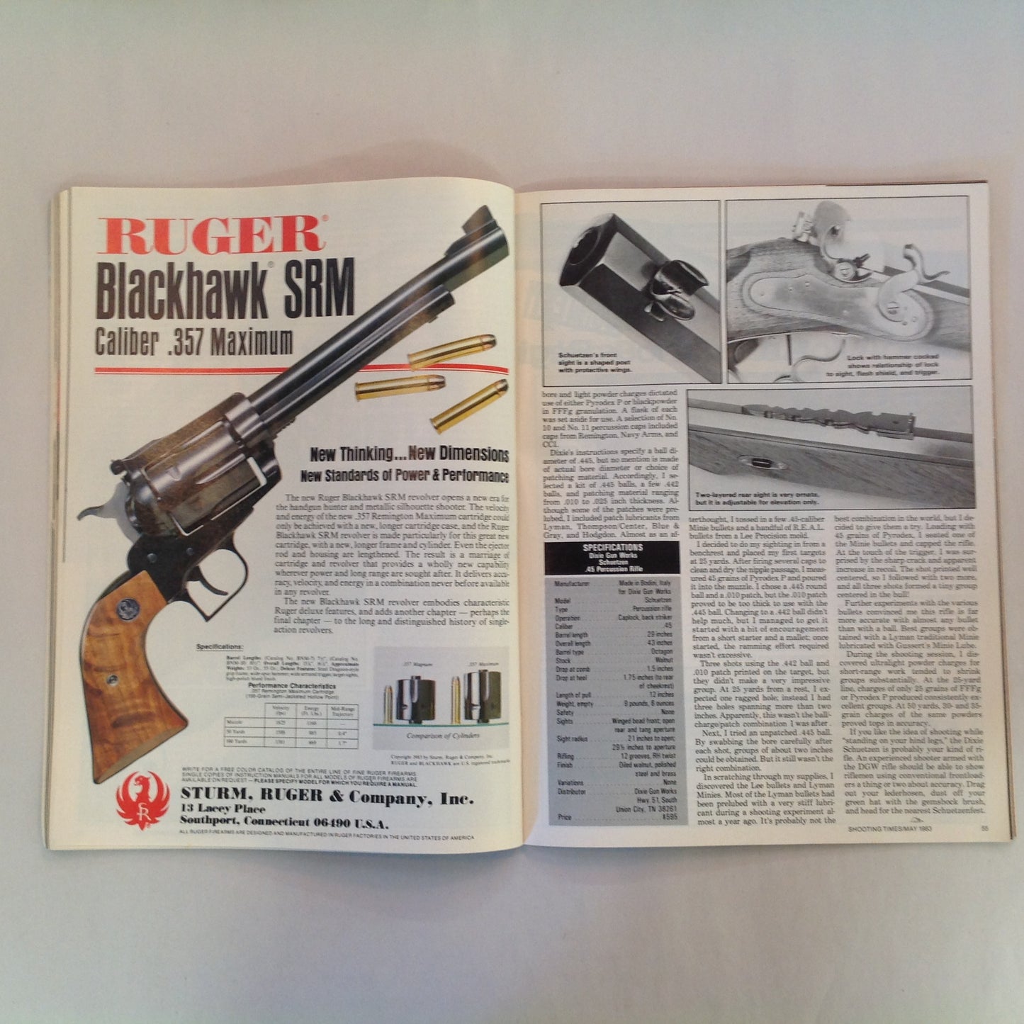 Vintage May 1983 Shooting Times Magazine Remington's New Model Seven .308 WCF Handloading 1100 Round Test Report