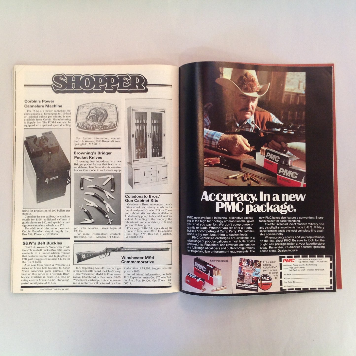 Vintage May 1983 Shooting Times Magazine Remington's New Model Seven .308 WCF Handloading 1100 Round Test Report