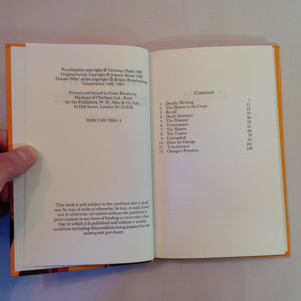 Vintage 1983 Hardcover Doctor Who: Arc of Infinity Terrance Dicks