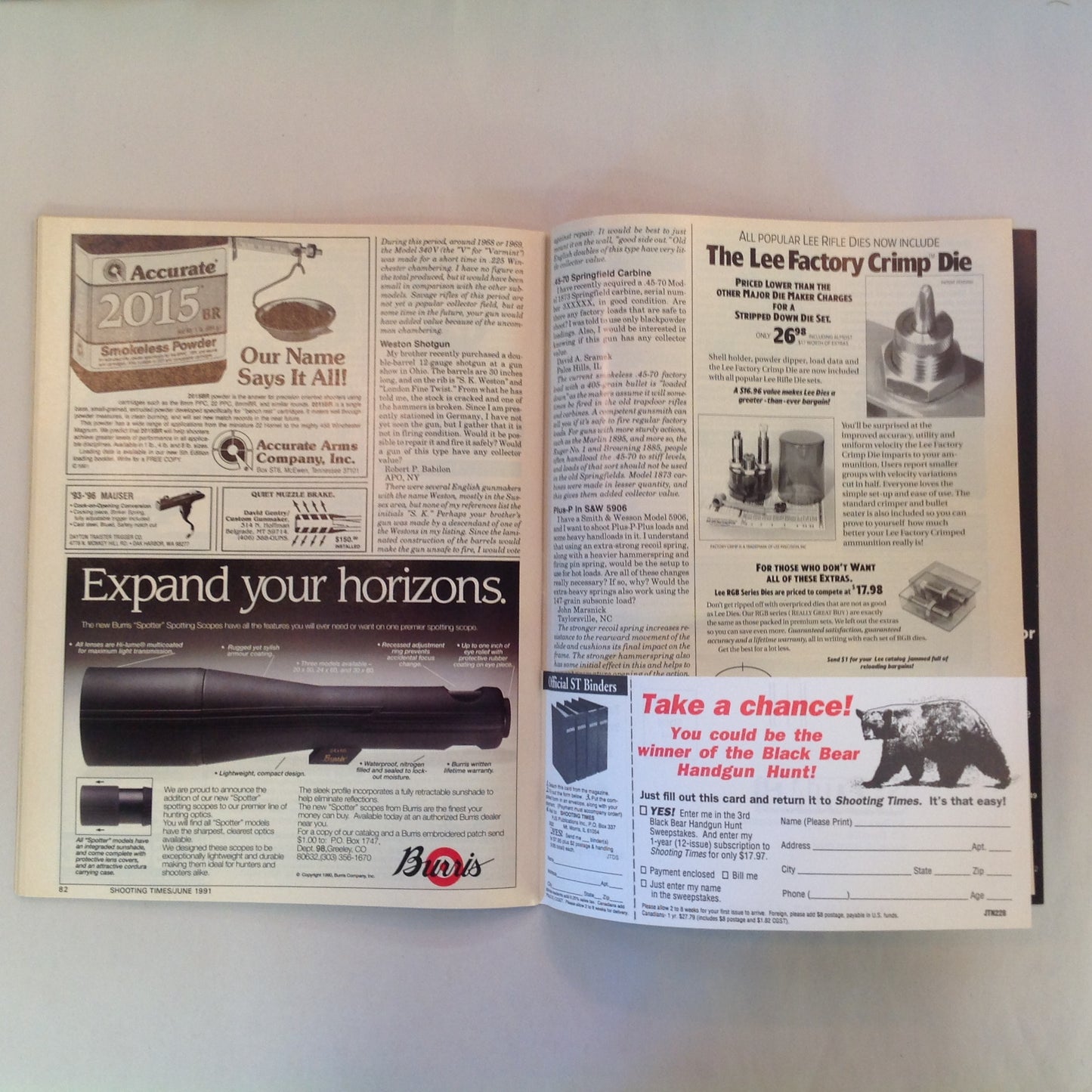 Vintage Jun 1991 Shooting Times Magazine Ruger's New Wave 9mm Autos and Revolvers Extended Range Ammo Remington Model 600