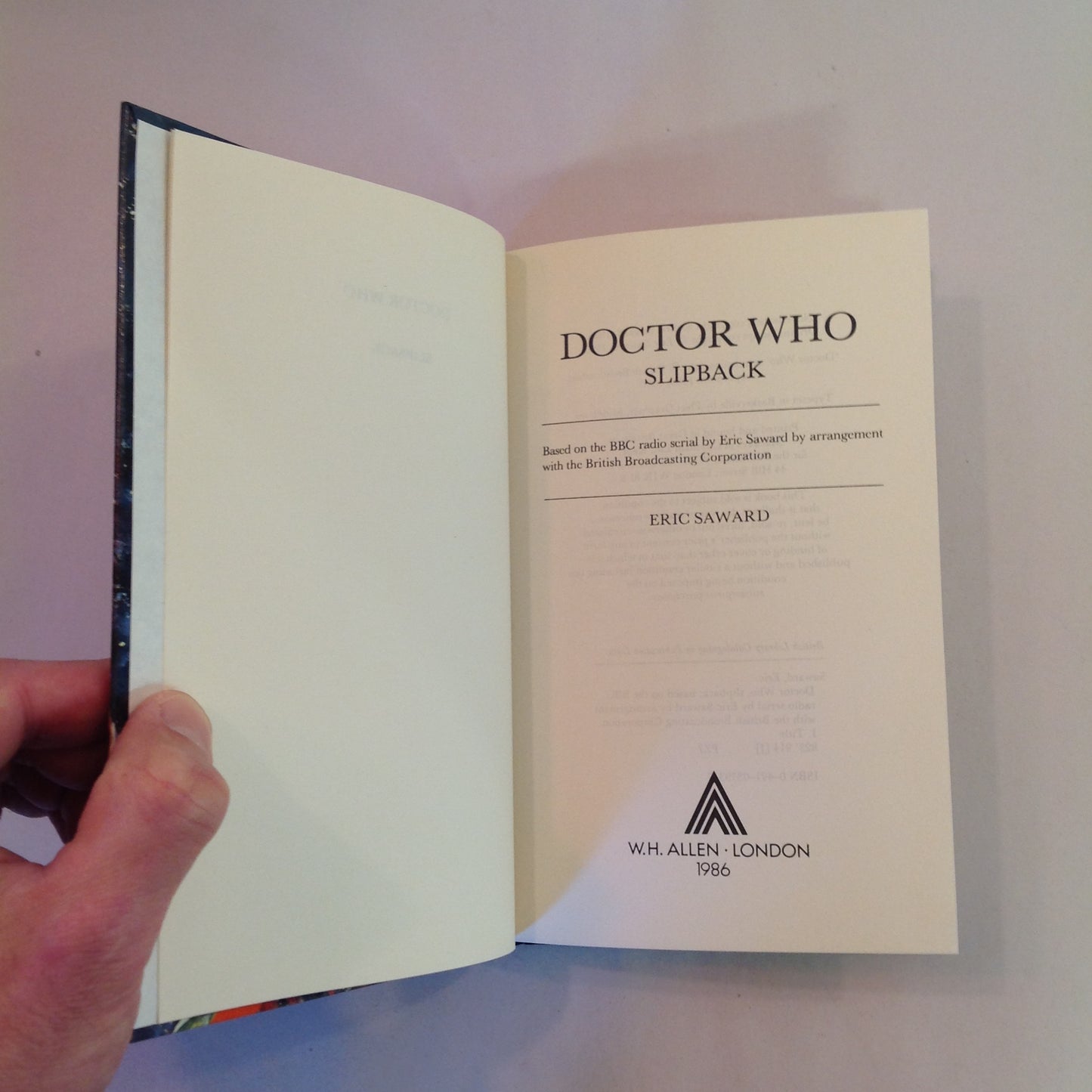 Vintage 1986 Hardcover Doctor Who: Slipback