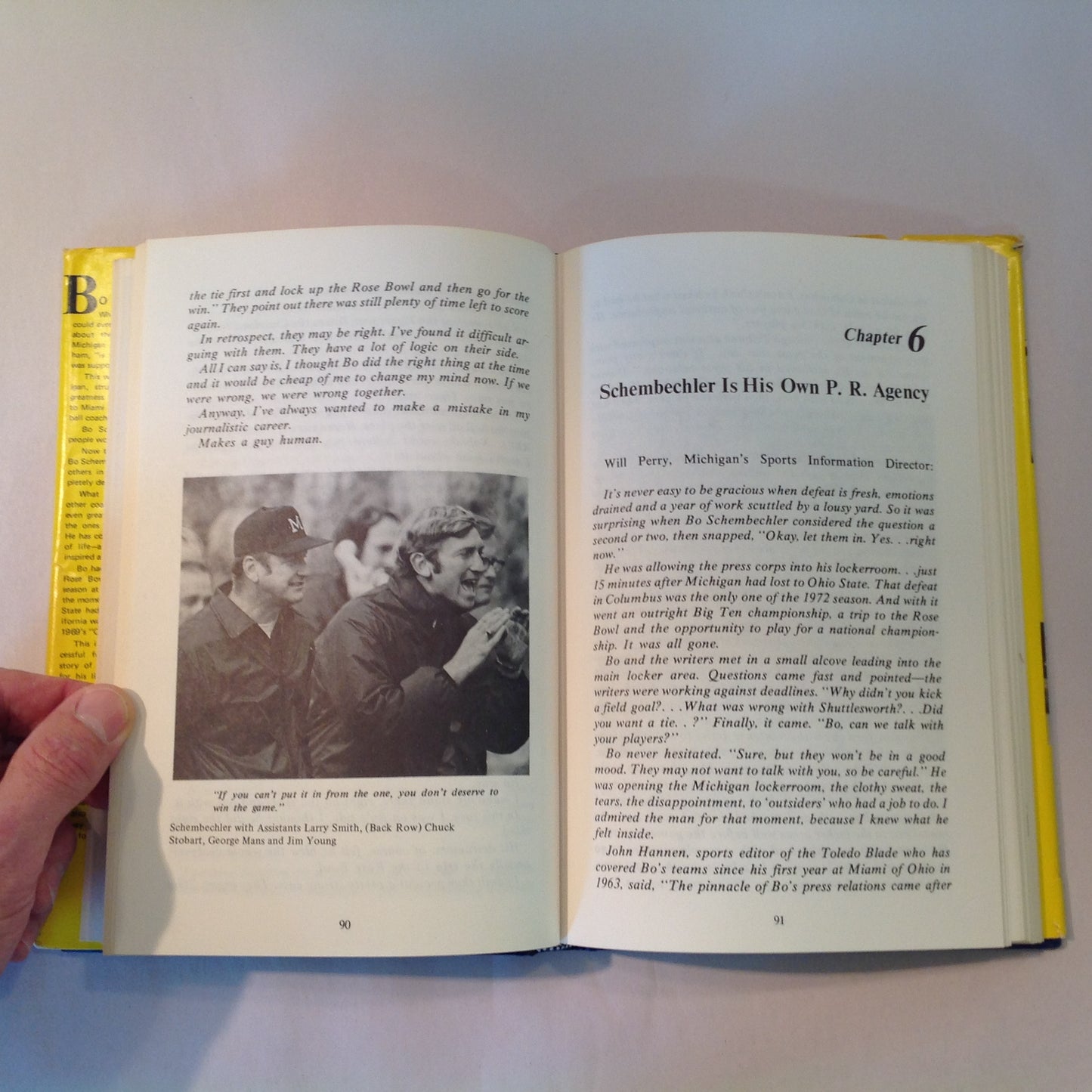 Vintage 1973 Hardcover Bo Schembechler: Man In Motion Joe Falls First Edition