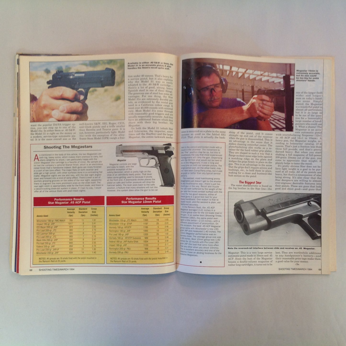 Vintage Mar 1994 Shooting Times Magazine Special Handgun Issue Ruger P94 Auto Lasers Autos Vs Revolvers Shootout