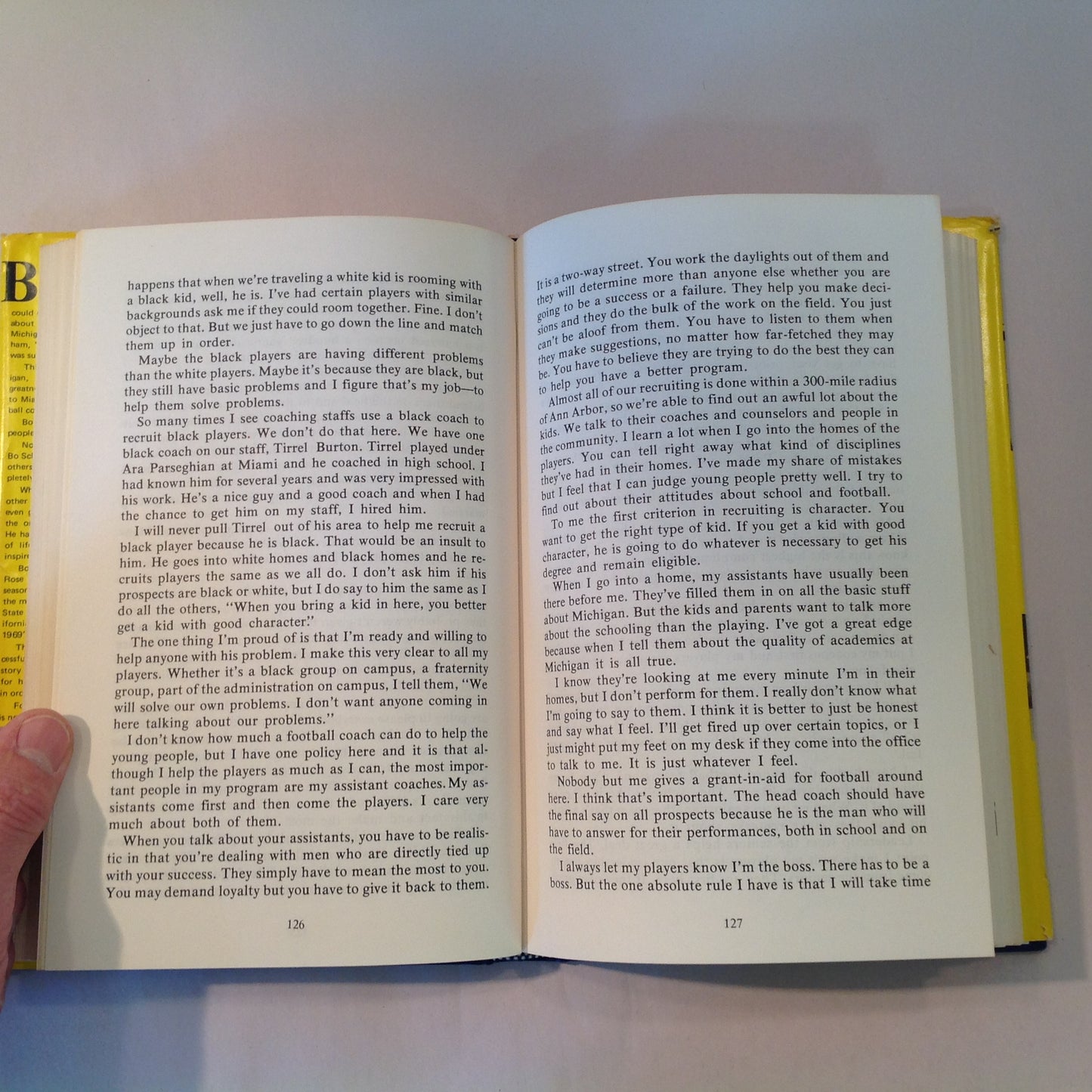 Vintage 1973 Hardcover Bo Schembechler: Man In Motion Joe Falls First Edition