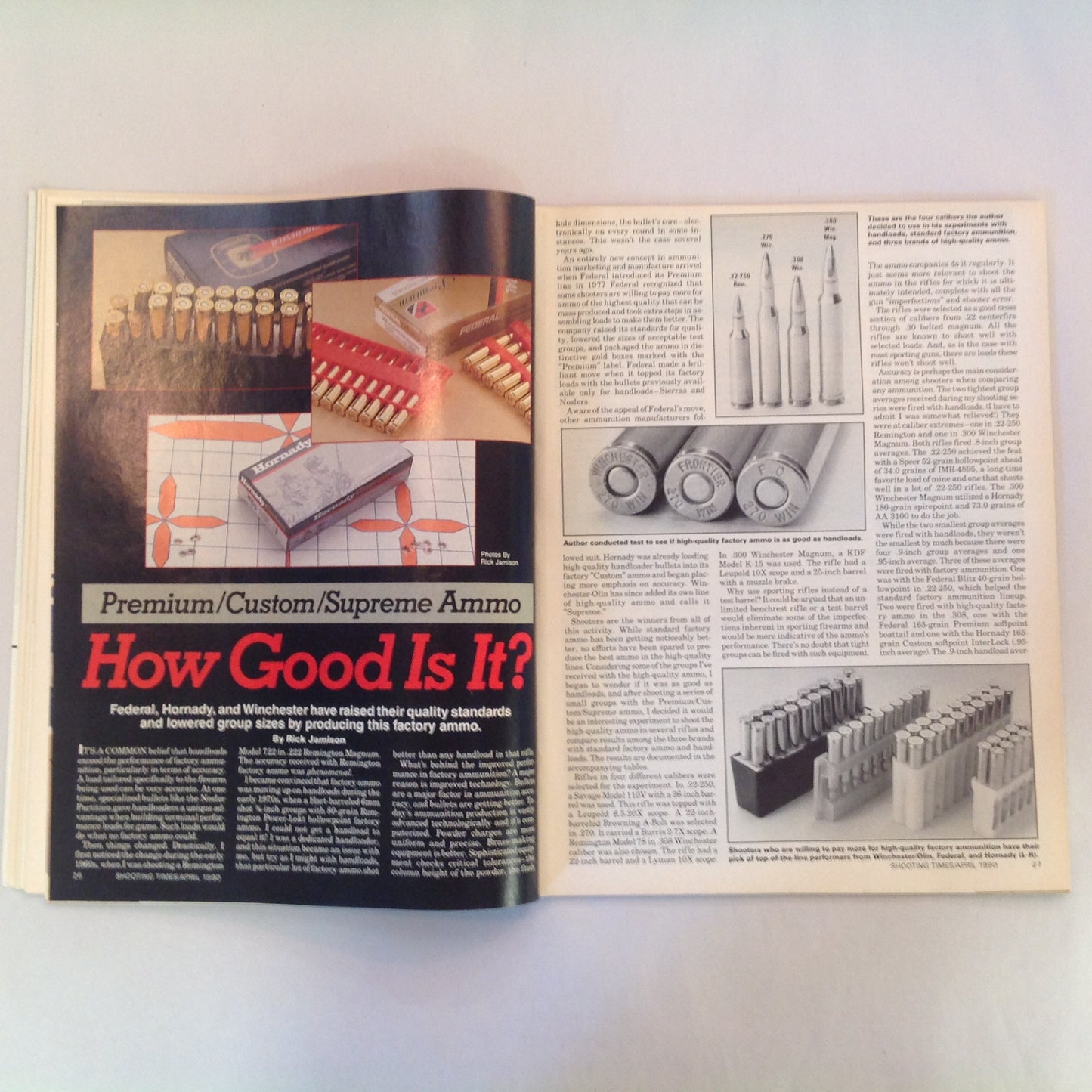 Vintage Apr 1990 Shooting Times Magazine .40 S&W Model 4006 Exclusive Cartridge/Gun Reports Win a Safari!