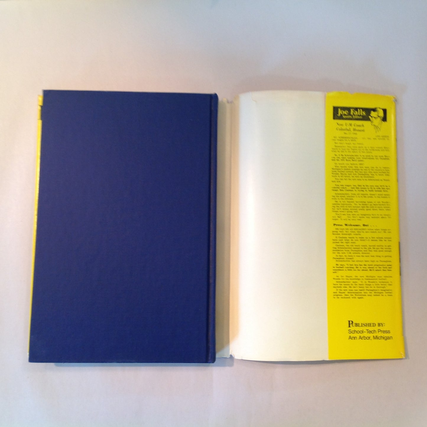 Vintage 1973 Hardcover Bo Schembechler: Man In Motion Joe Falls First Edition