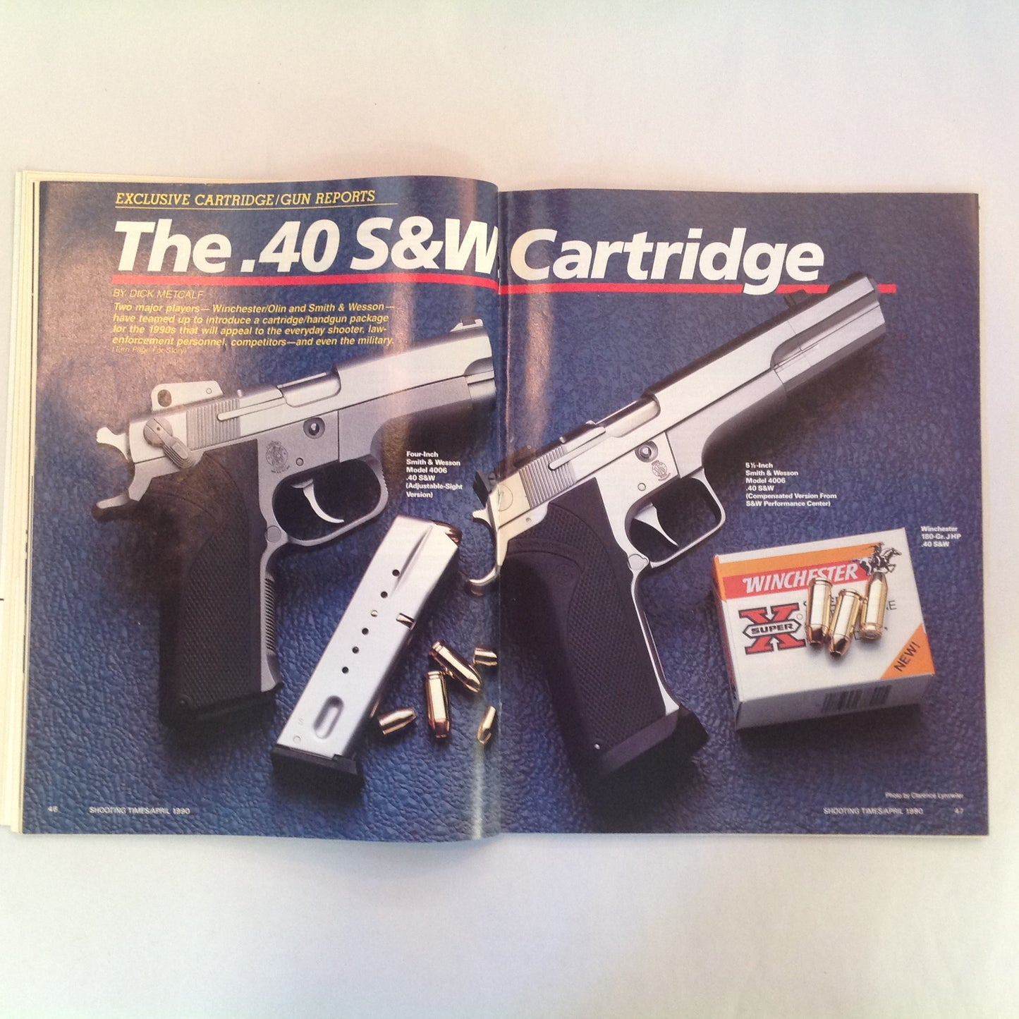Vintage Apr 1990 Shooting Times Magazine .40 S&W Model 4006 Exclusive Cartridge/Gun Reports Win a Safari!