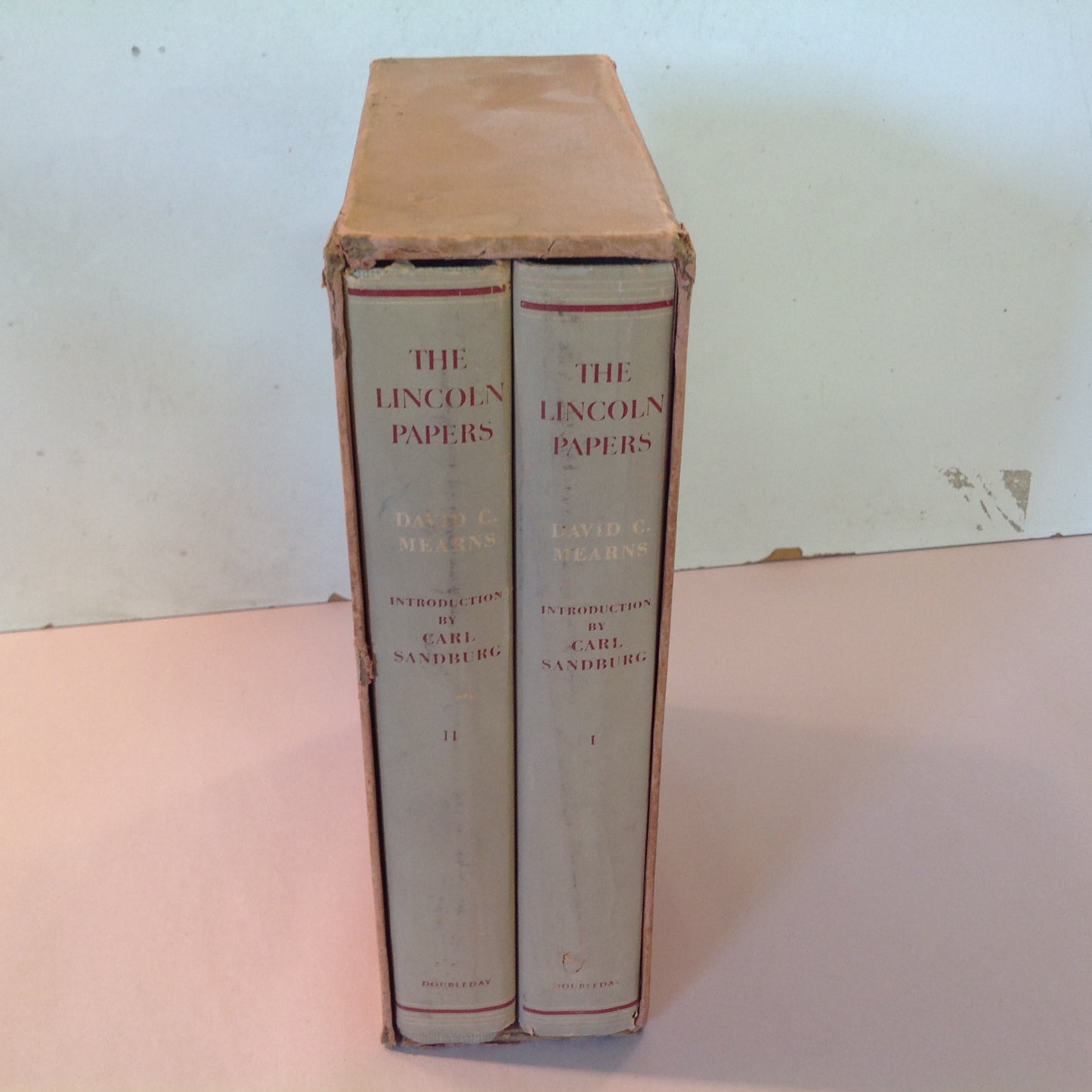 Vintage 1948 Two Volume Hardcover Slipcase Set The Lincoln Letters David Mearns First Edition