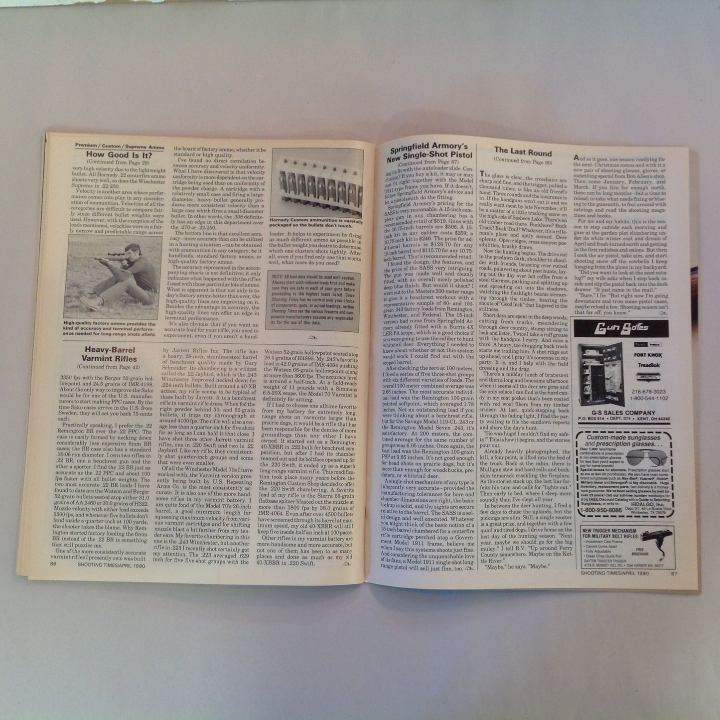 Vintage Apr 1990 Shooting Times Magazine .40 S&W Model 4006 Exclusive Cartridge/Gun Reports Win a Safari!