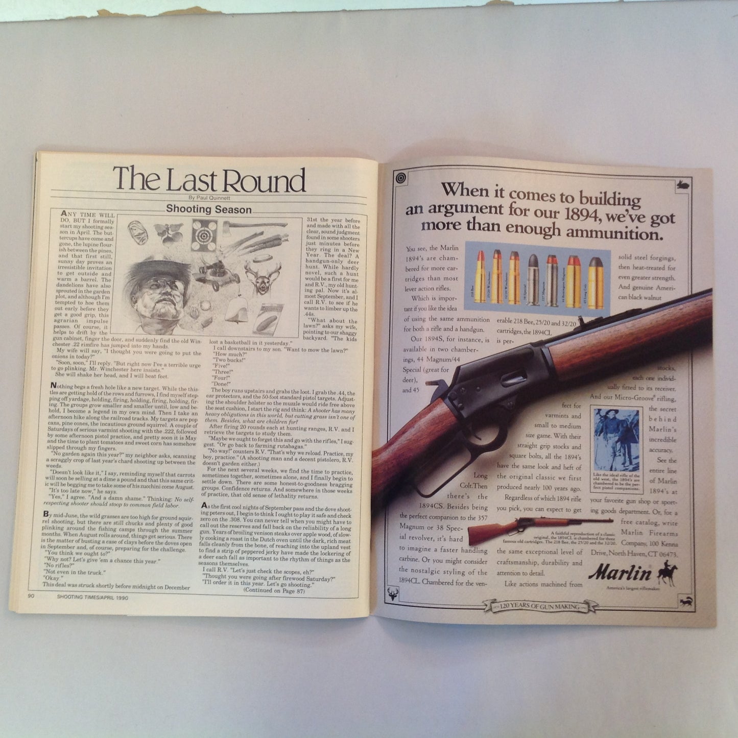Vintage Apr 1990 Shooting Times Magazine .40 S&W Model 4006 Exclusive Cartridge/Gun Reports Win a Safari!