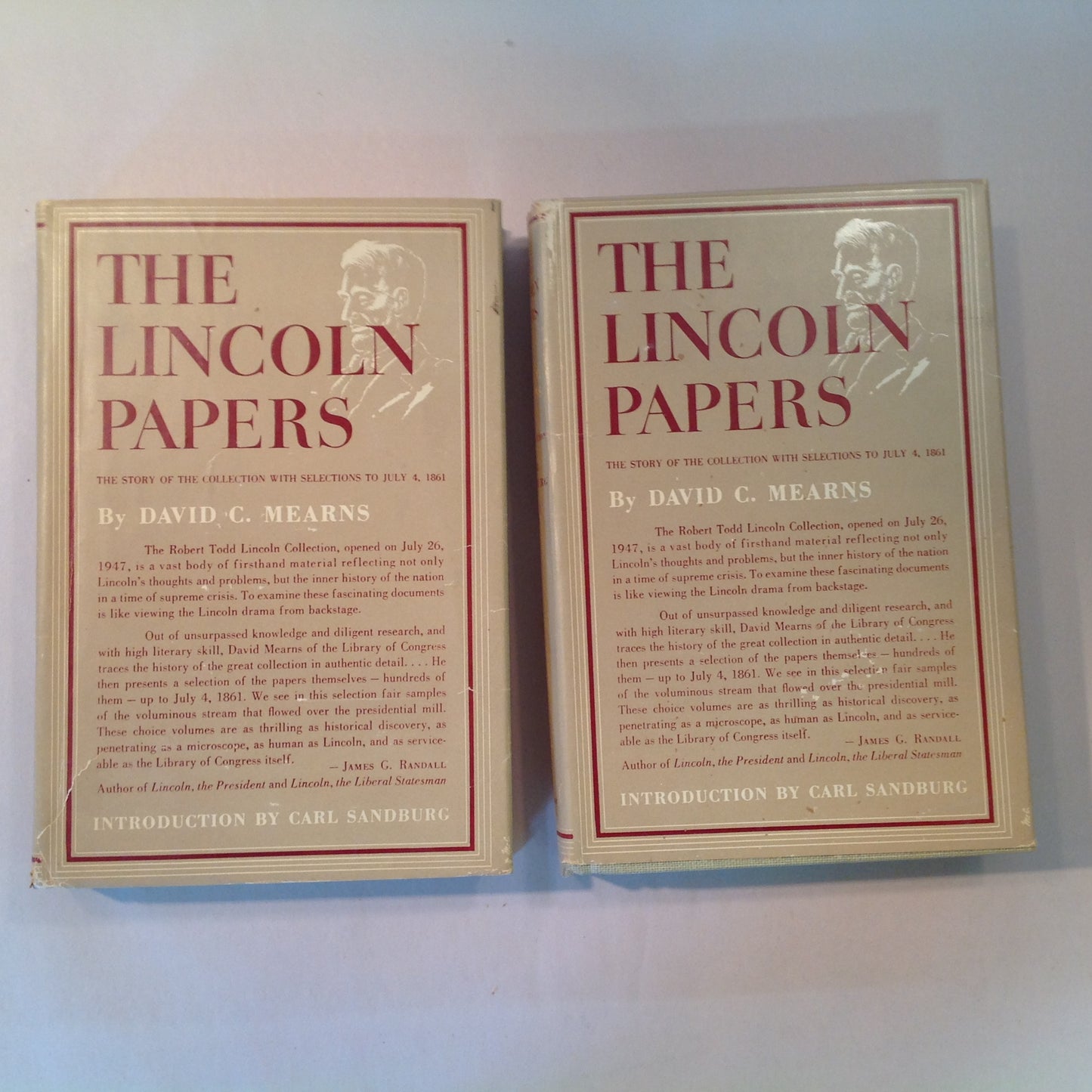 Vintage 1948 Two Volume Hardcover Slipcase Set The Lincoln Letters David Mearns First Edition