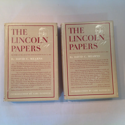 Vintage 1948 Two Volume Hardcover Slipcase Set The Lincoln Letters David Mearns First Edition