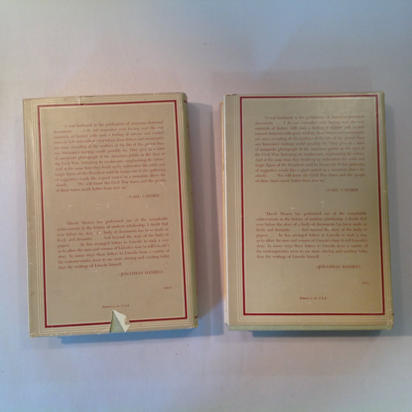 Vintage 1948 Two Volume Hardcover Slipcase Set The Lincoln Letters David Mearns First Edition