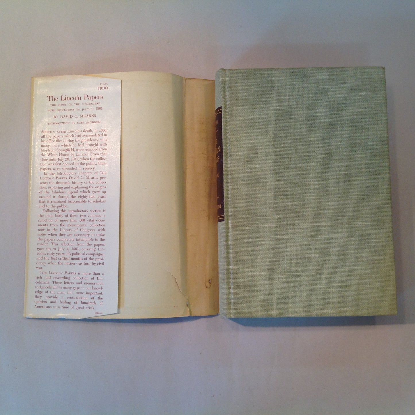 Vintage 1948 Two Volume Hardcover Slipcase Set The Lincoln Letters David Mearns First Edition