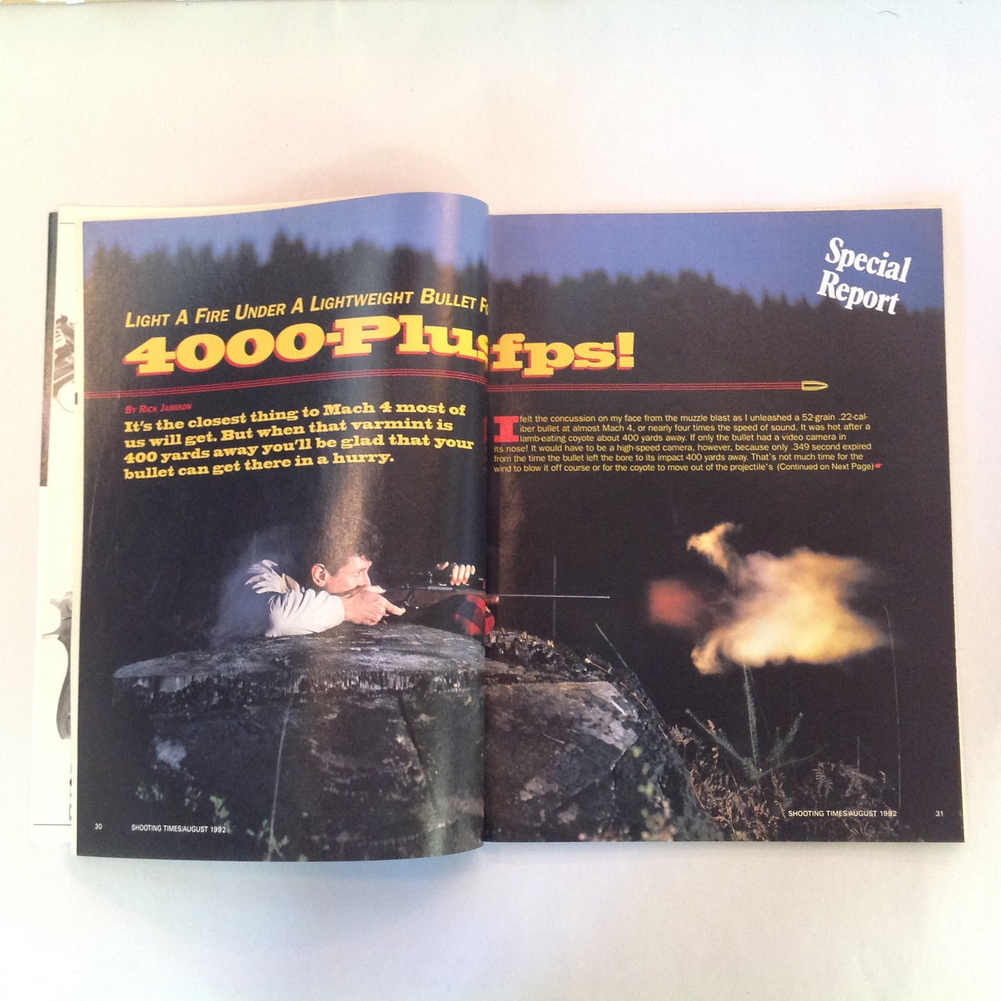 Vintage Aug 1992 Shooting Times Magazine Ruger .22/.45 Auto Pistol .44 Special Five Shot Revolvers 4000fps Cartridges