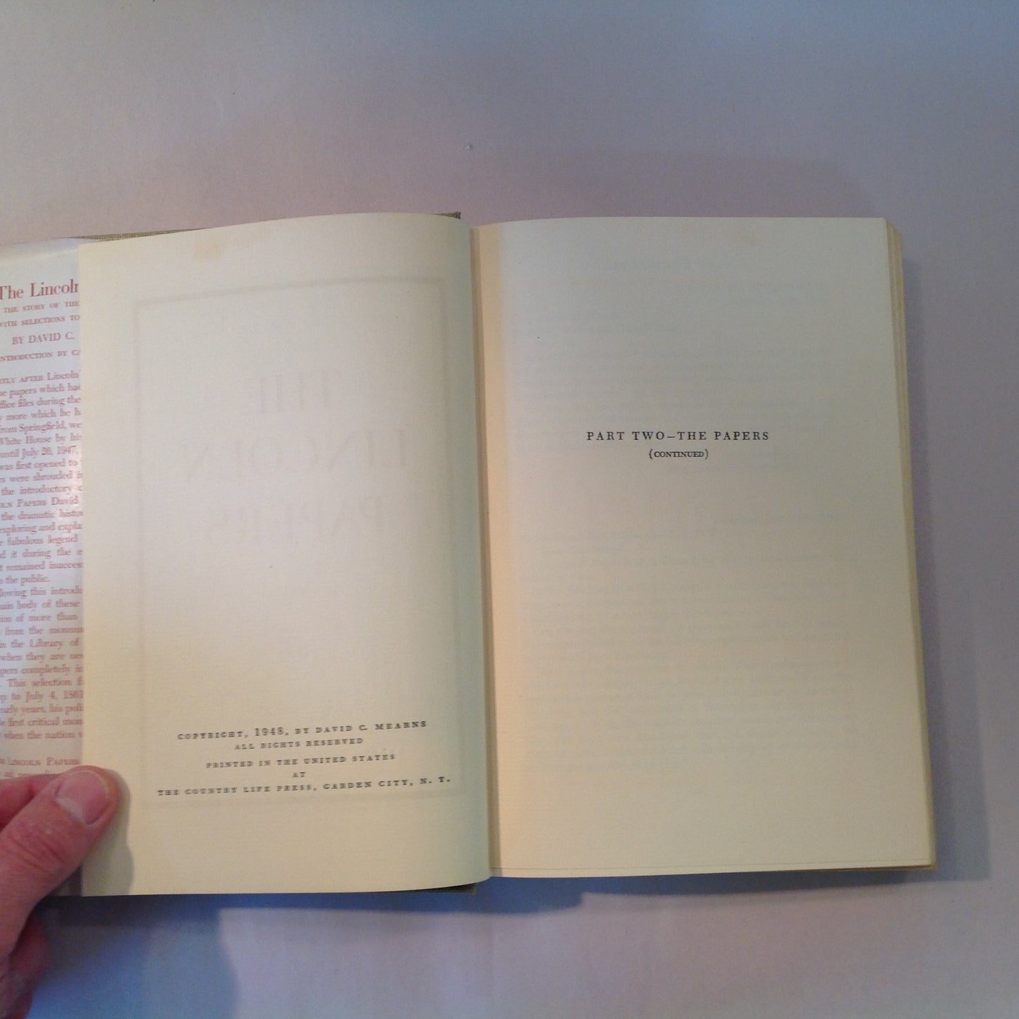 Vintage 1948 Two Volume Hardcover Slipcase Set The Lincoln Letters David Mearns First Edition