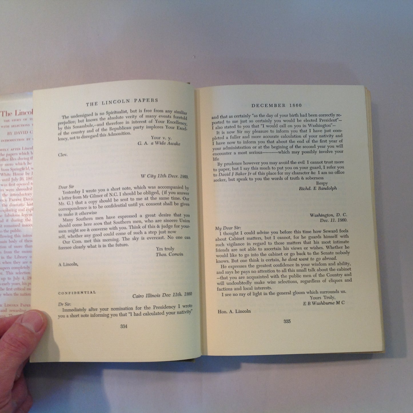 Vintage 1948 Two Volume Hardcover Slipcase Set The Lincoln Letters David Mearns First Edition