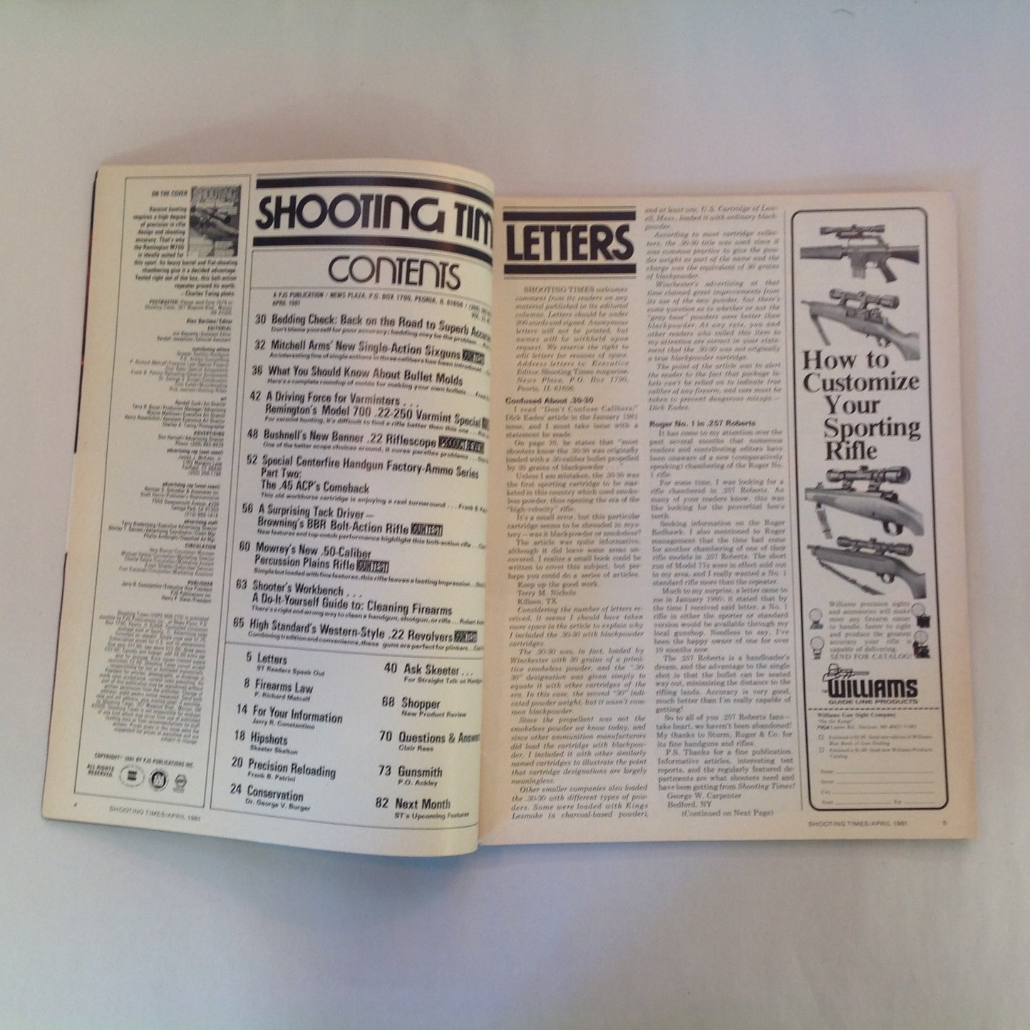 Vintage Apr 1981 Shooting Times Magazine Remington M700 Varmint Special Browning BBR .270 Bolt Rifle