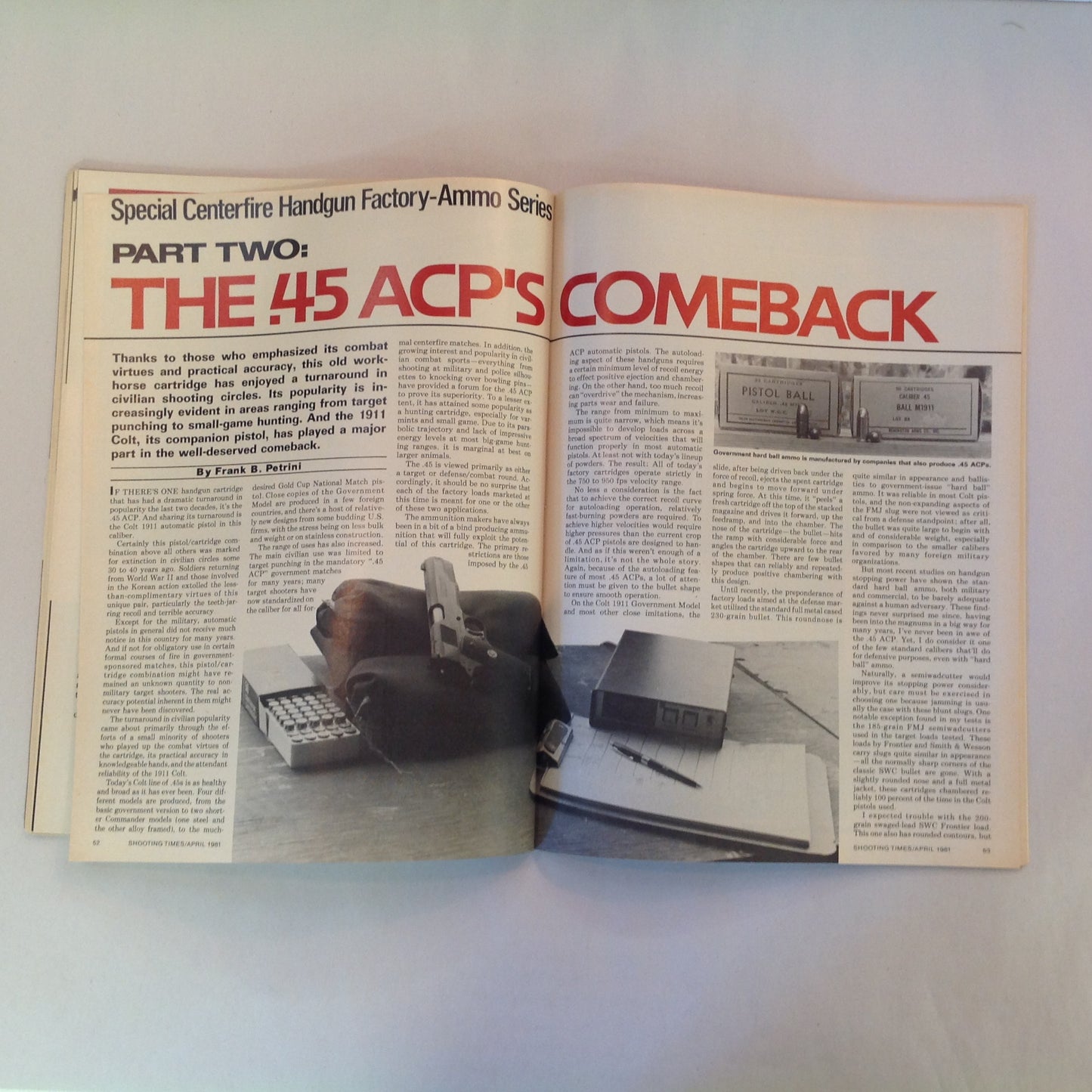 Vintage Apr 1981 Shooting Times Magazine Remington M700 Varmint Special Browning BBR .270 Bolt Rifle