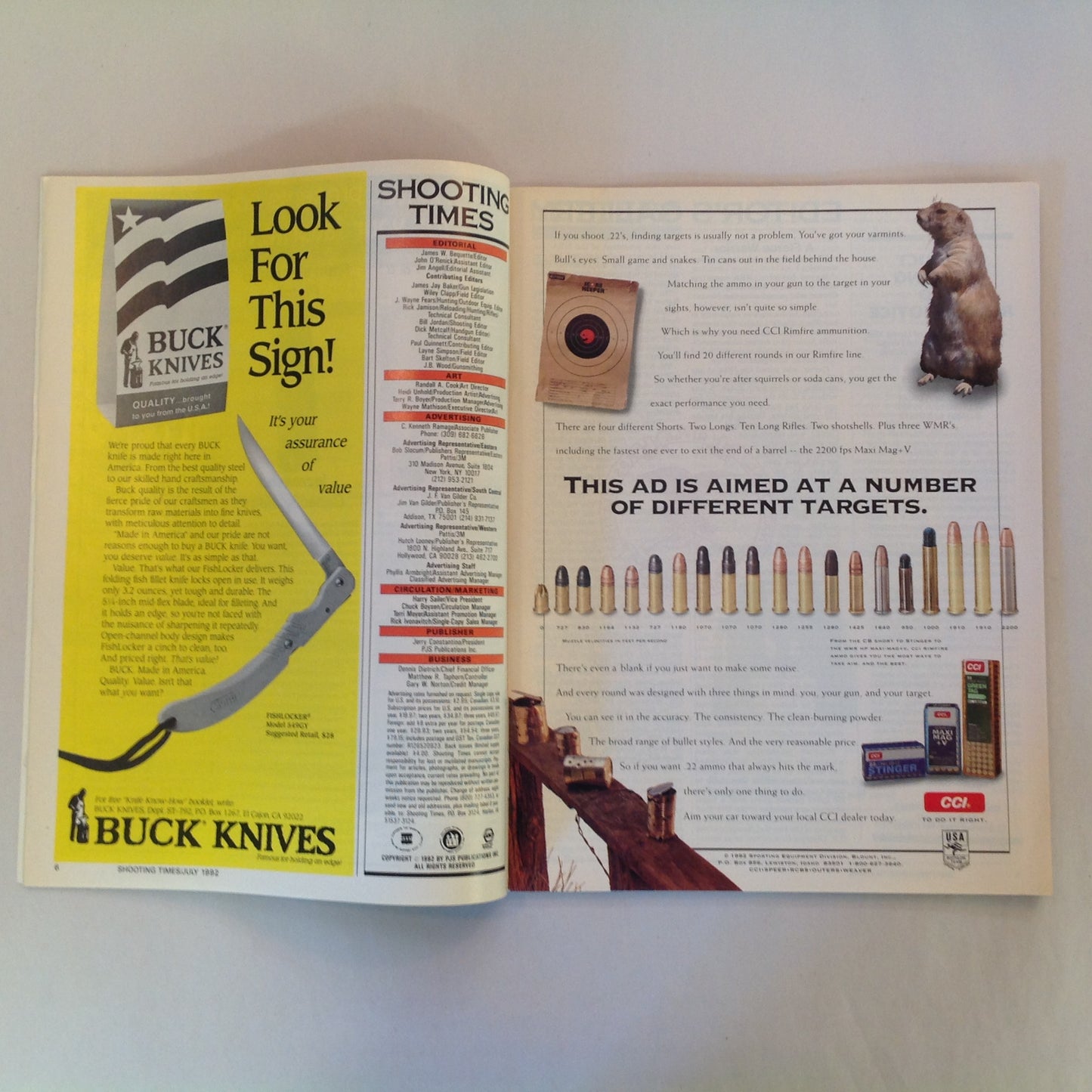 Vintage Jun 1992 Shooting Times Magazine .40 S&W Vs .45 ACP Classic .22 Rifles Black Talon Winchester