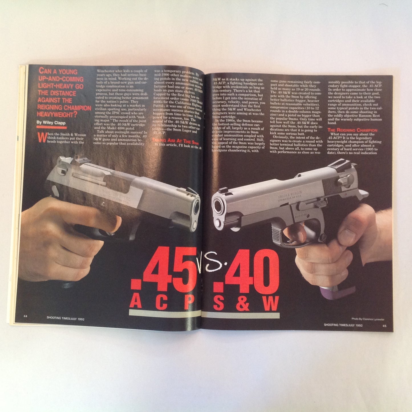 Vintage Jun 1992 Shooting Times Magazine .40 S&W Vs .45 ACP Classic .22 Rifles Black Talon Winchester