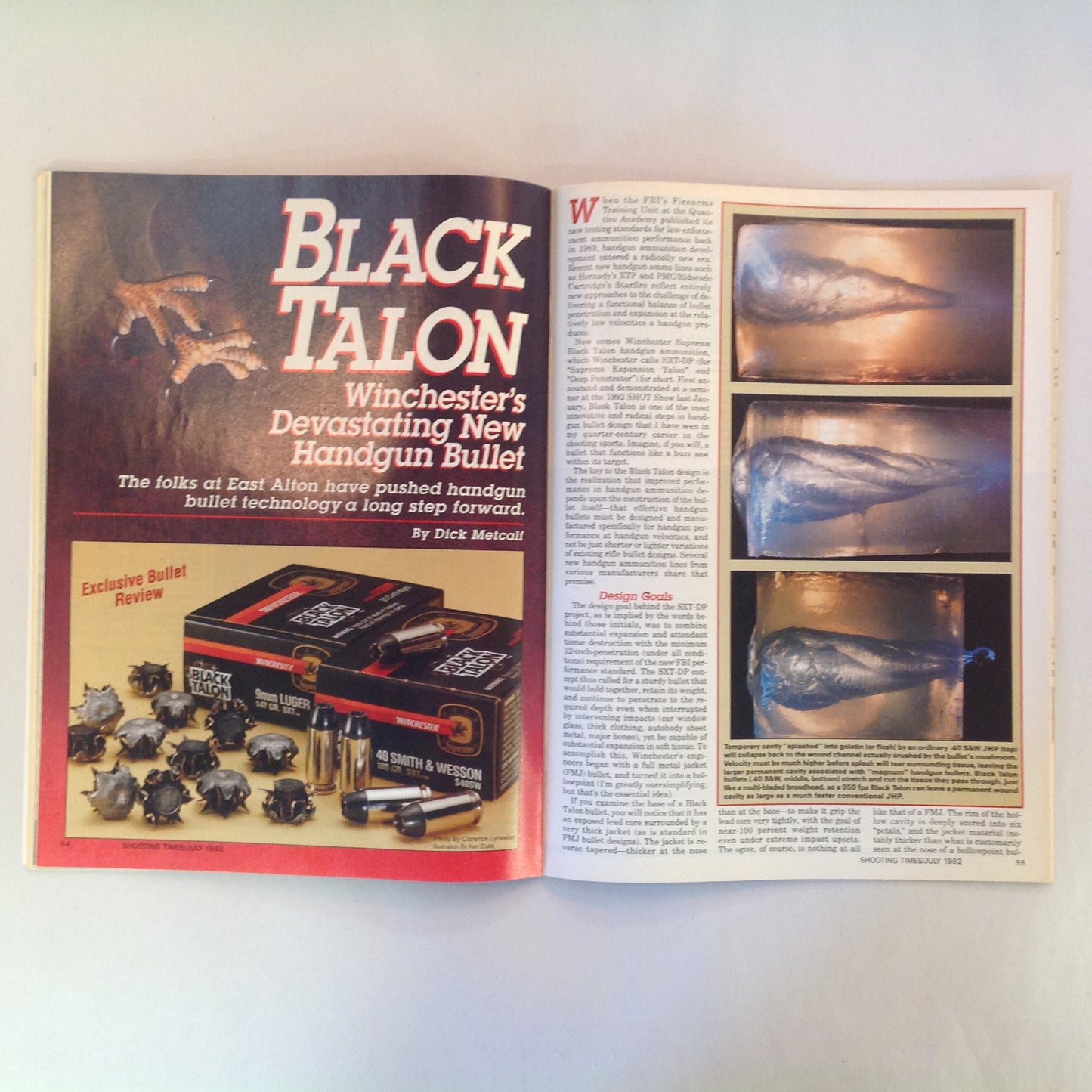 Vintage Jun 1992 Shooting Times Magazine .40 S&W Vs .45 ACP Classic .22 Rifles Black Talon Winchester