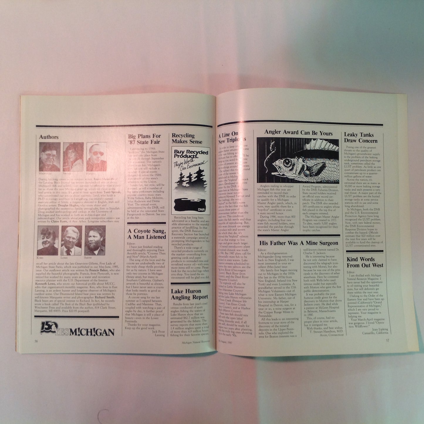 Vintage Jul-Aug 1987 Michigan Natural Resources Magazine The Graylings Are Coming
