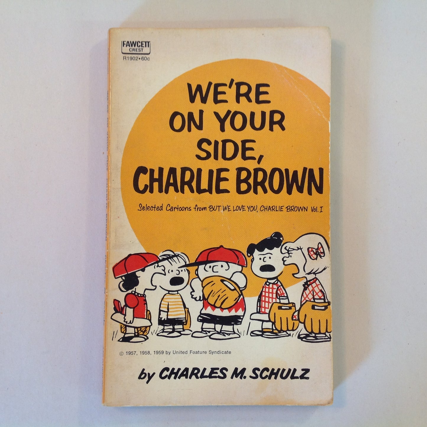 Vintage 1959 Mass Market Paperback We're On Your Side, Charlie Brown Peanuts Charles Schulz