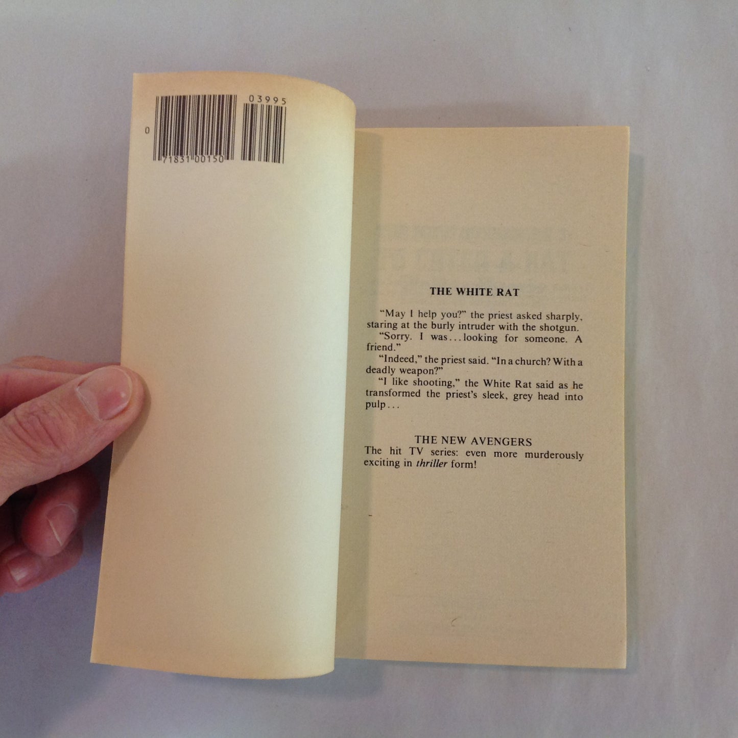 Vintage 1978 Mass Market Paperback The New Avengers #3: To Catch A Rat Walter Harris